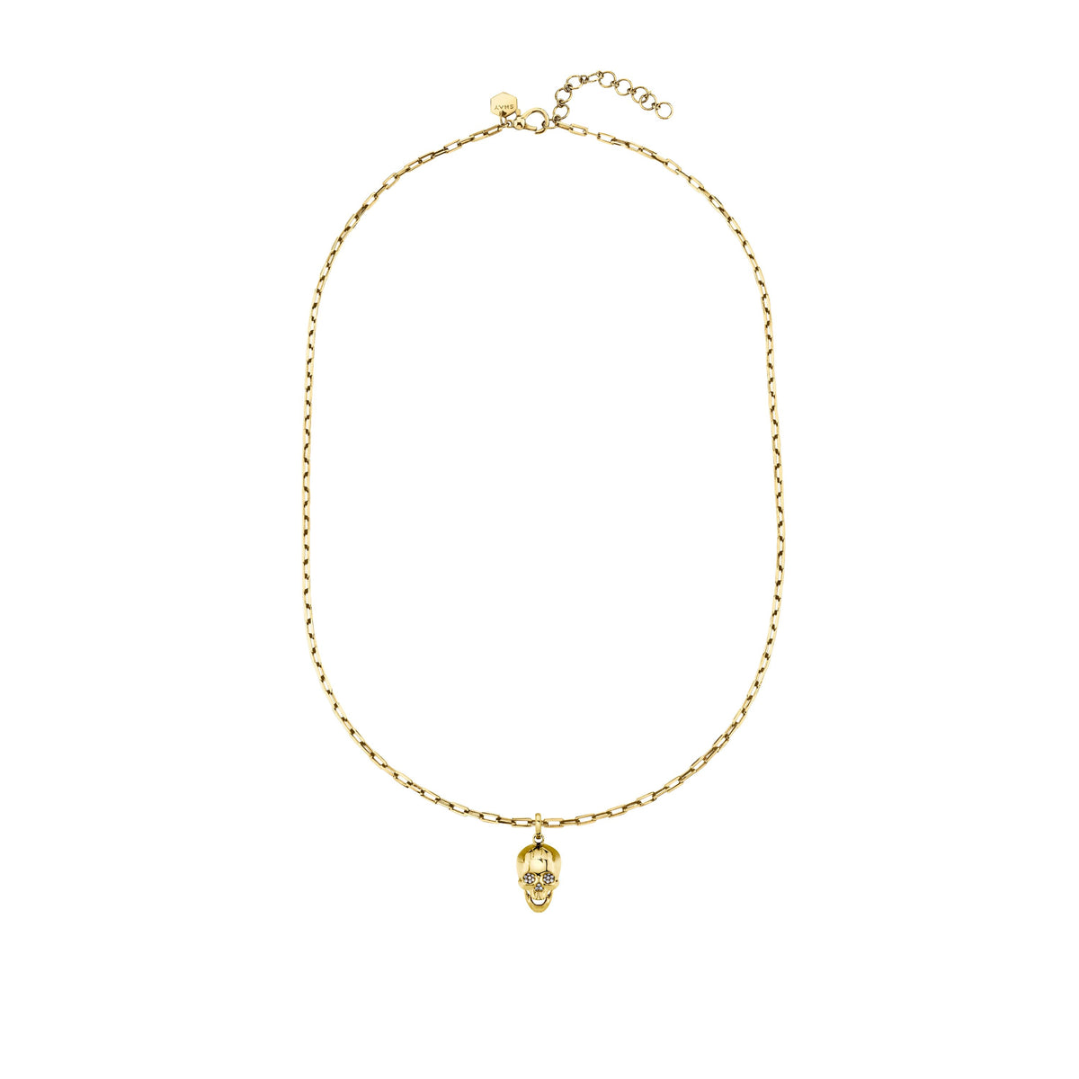 SOLID GOLD SKULL PENDANT NECKLACE