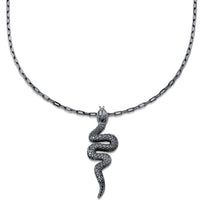 SOLID GOLD LARGE SNAKE PENDANT NECKLACE