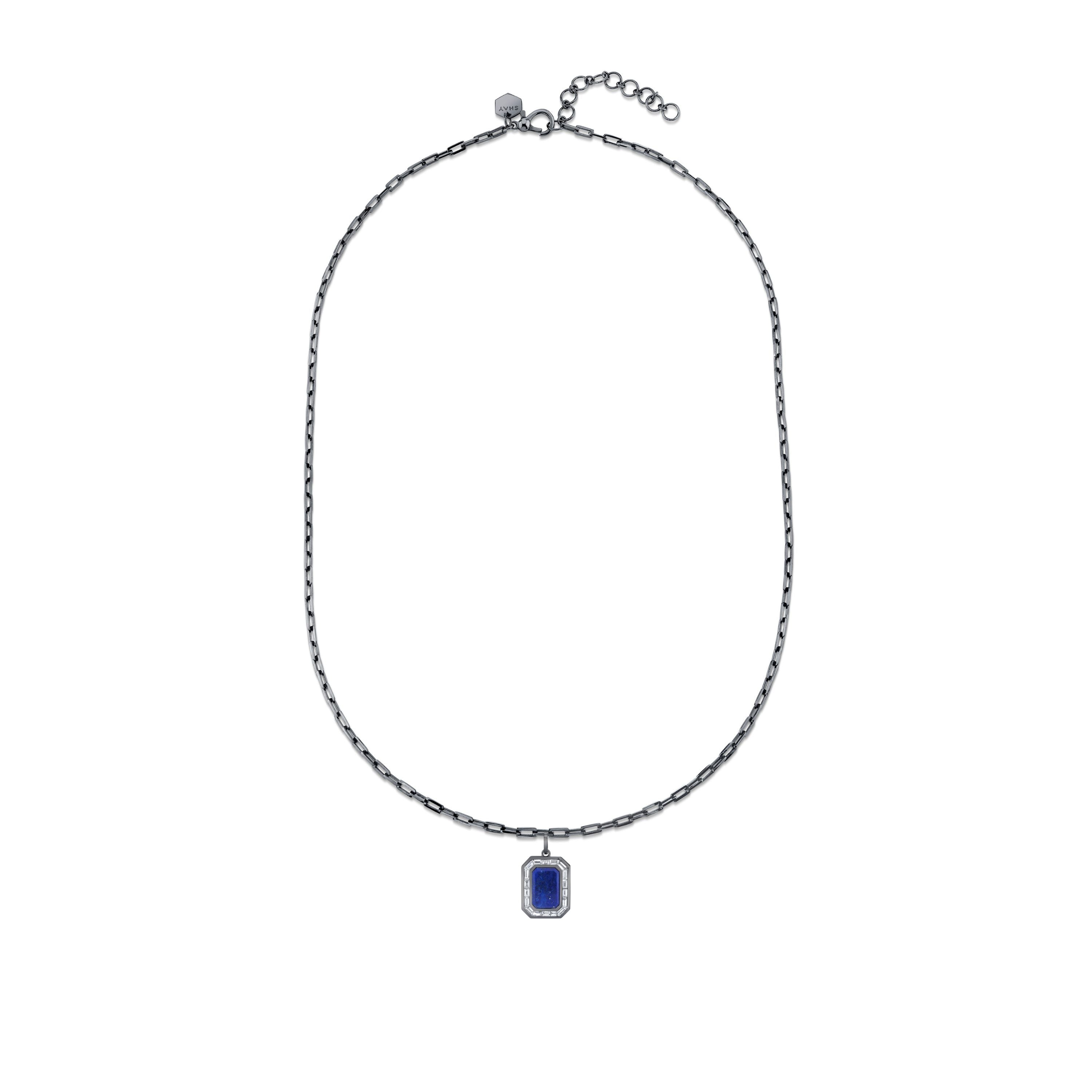 LAPIS NAMEPLATE NECKLACE
