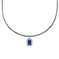 LAPIS NAMEPLATE PENDANT NECKLACE