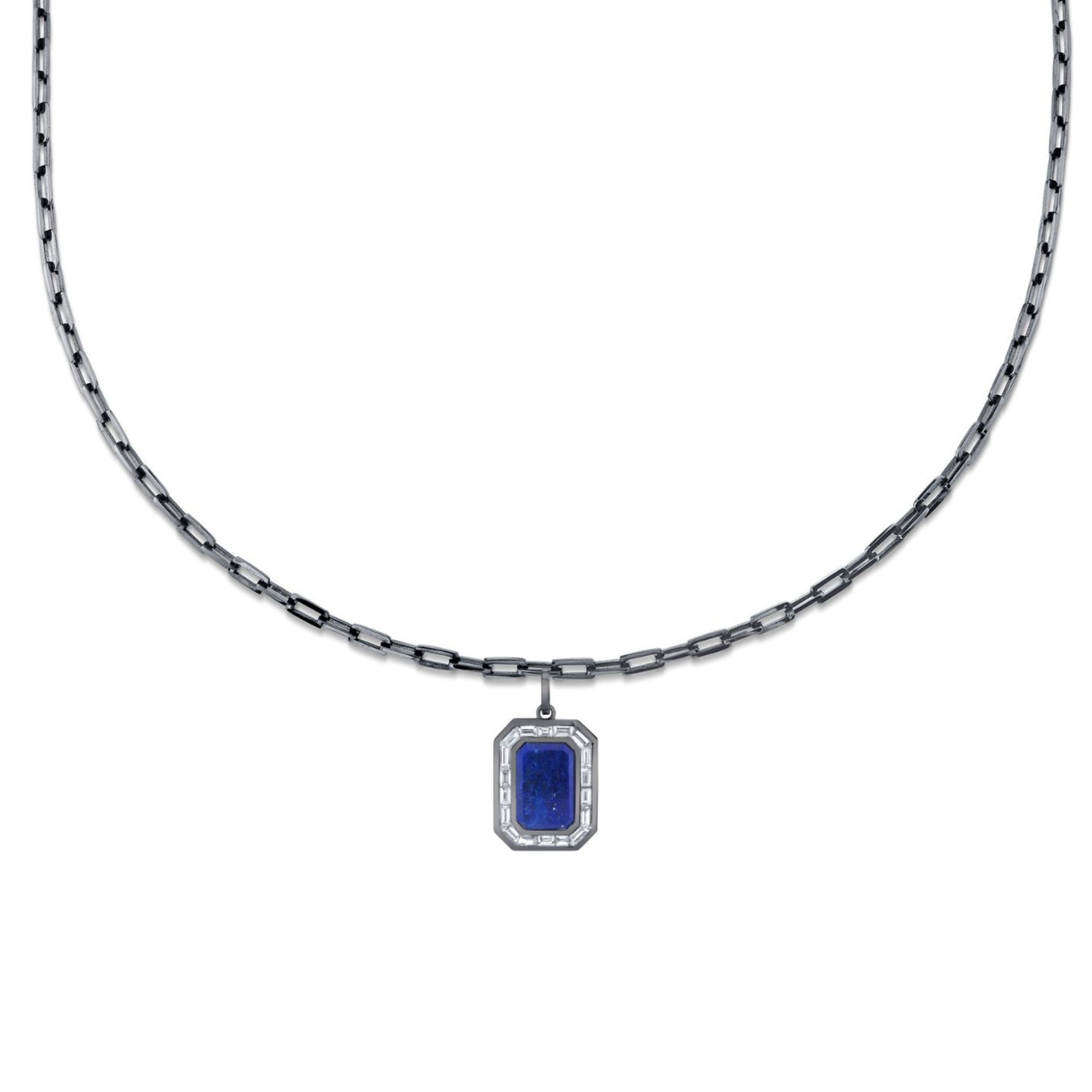 LAPIS NAMEPLATE NECKLACE