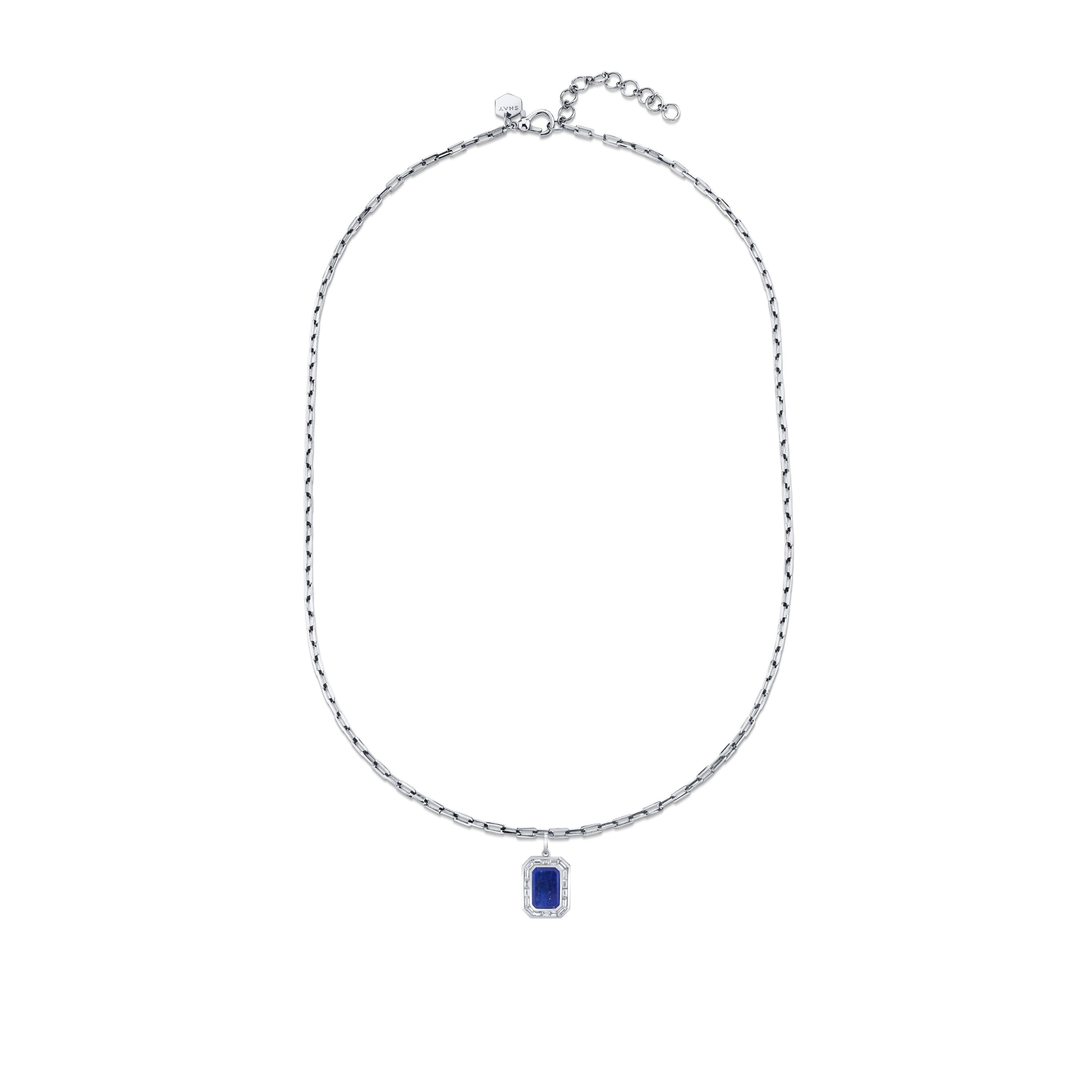 LAPIS NAMEPLATE NECKLACE