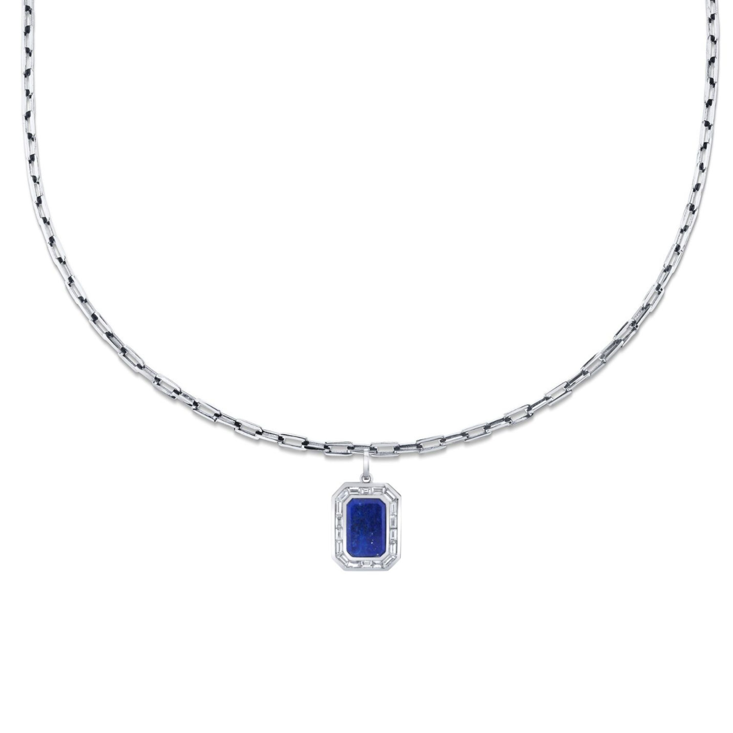 LAPIS NAMEPLATE NECKLACE