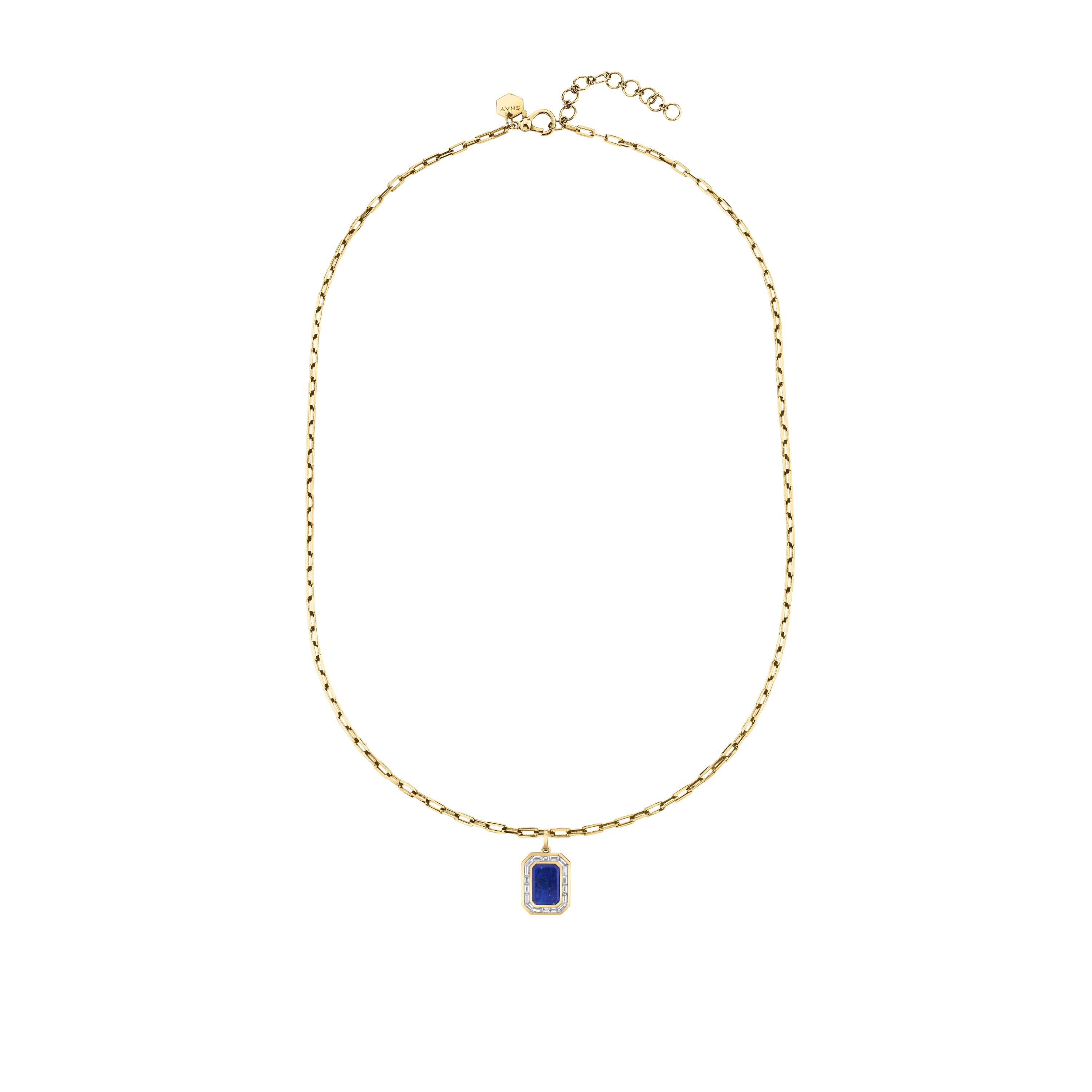 LAPIS NAMEPLATE NECKLACE