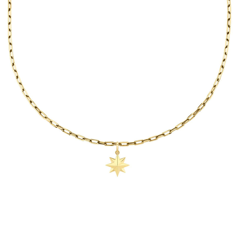 SOLID GOLD NORTHERN STAR PENDANT NECKLACE