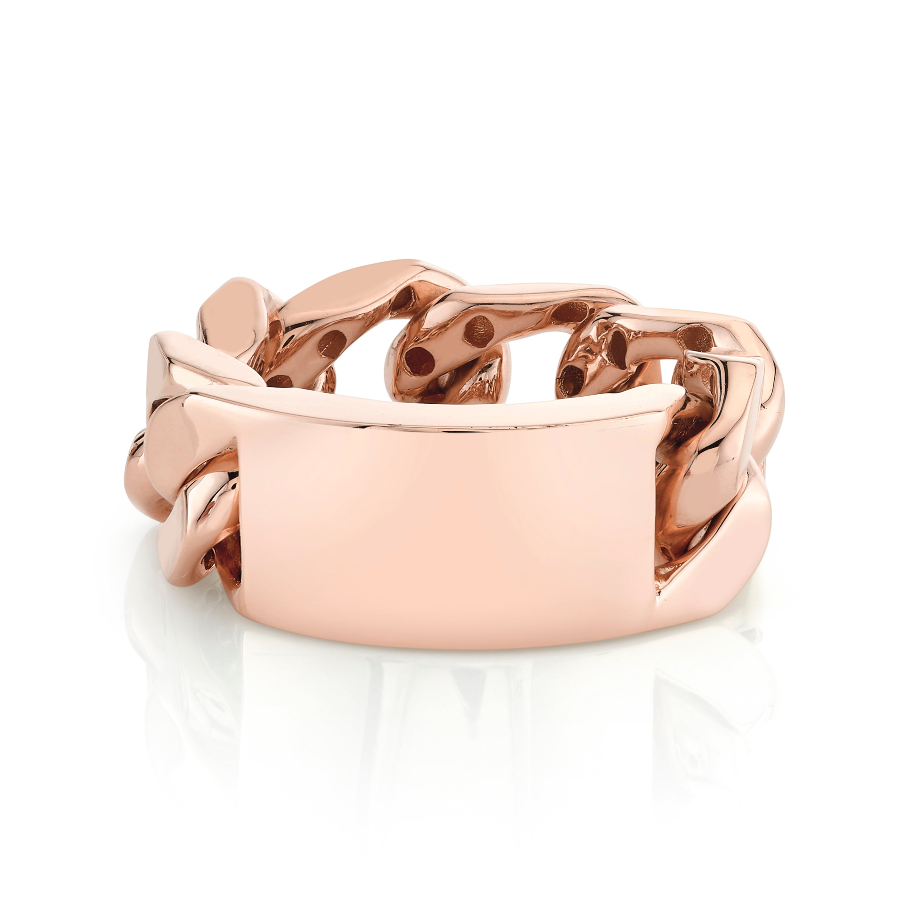 MEN'S SOLID GOLD ID LINK RING