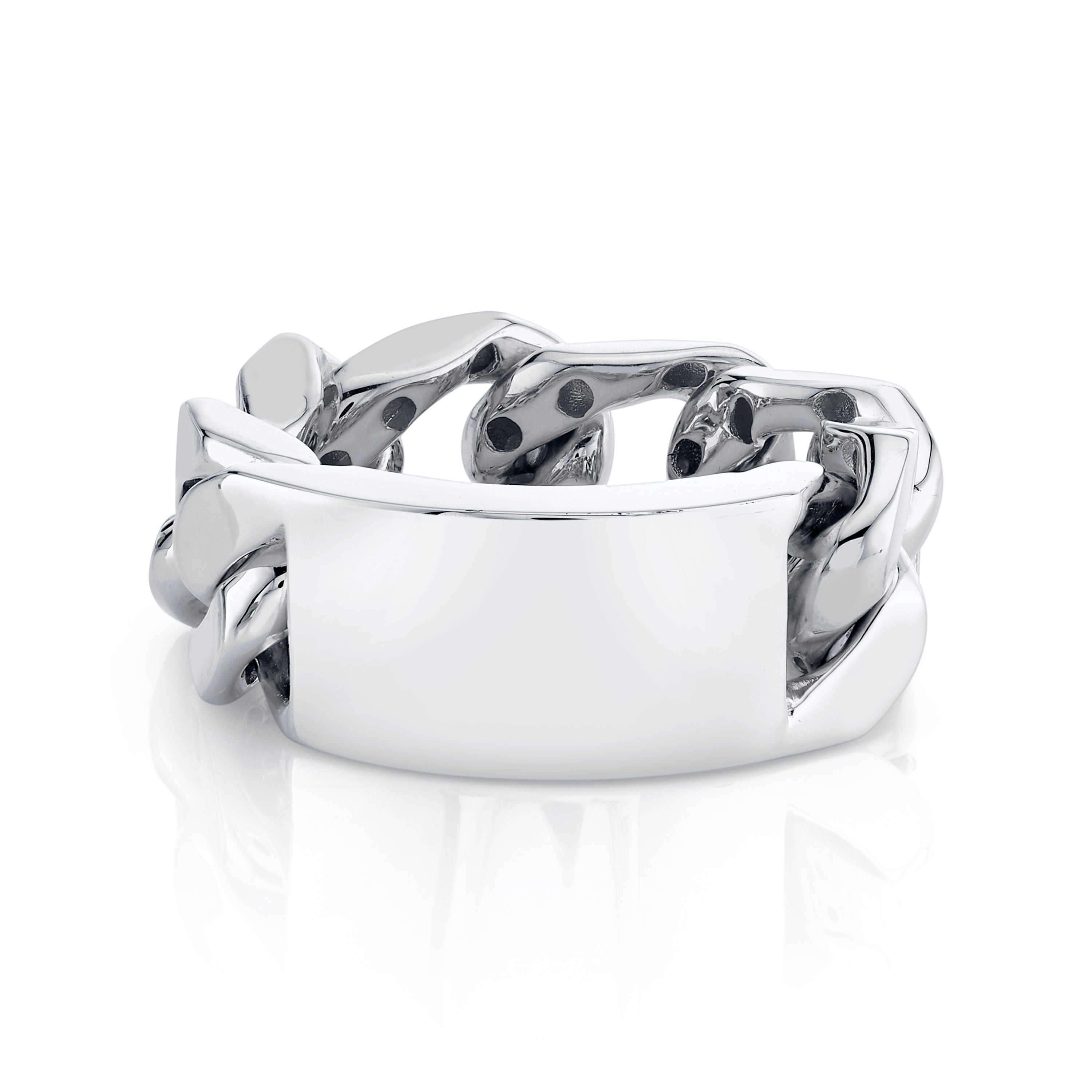 MEN'S SOLID GOLD ID LINK RING