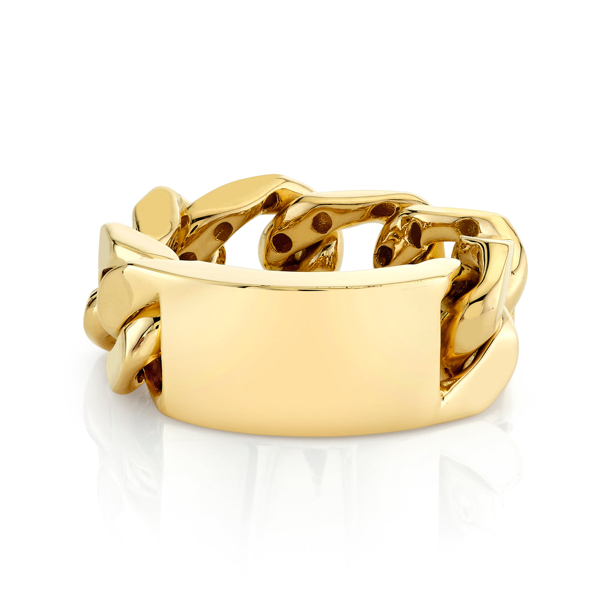 MEN'S SOLID GOLD ID LINK RING