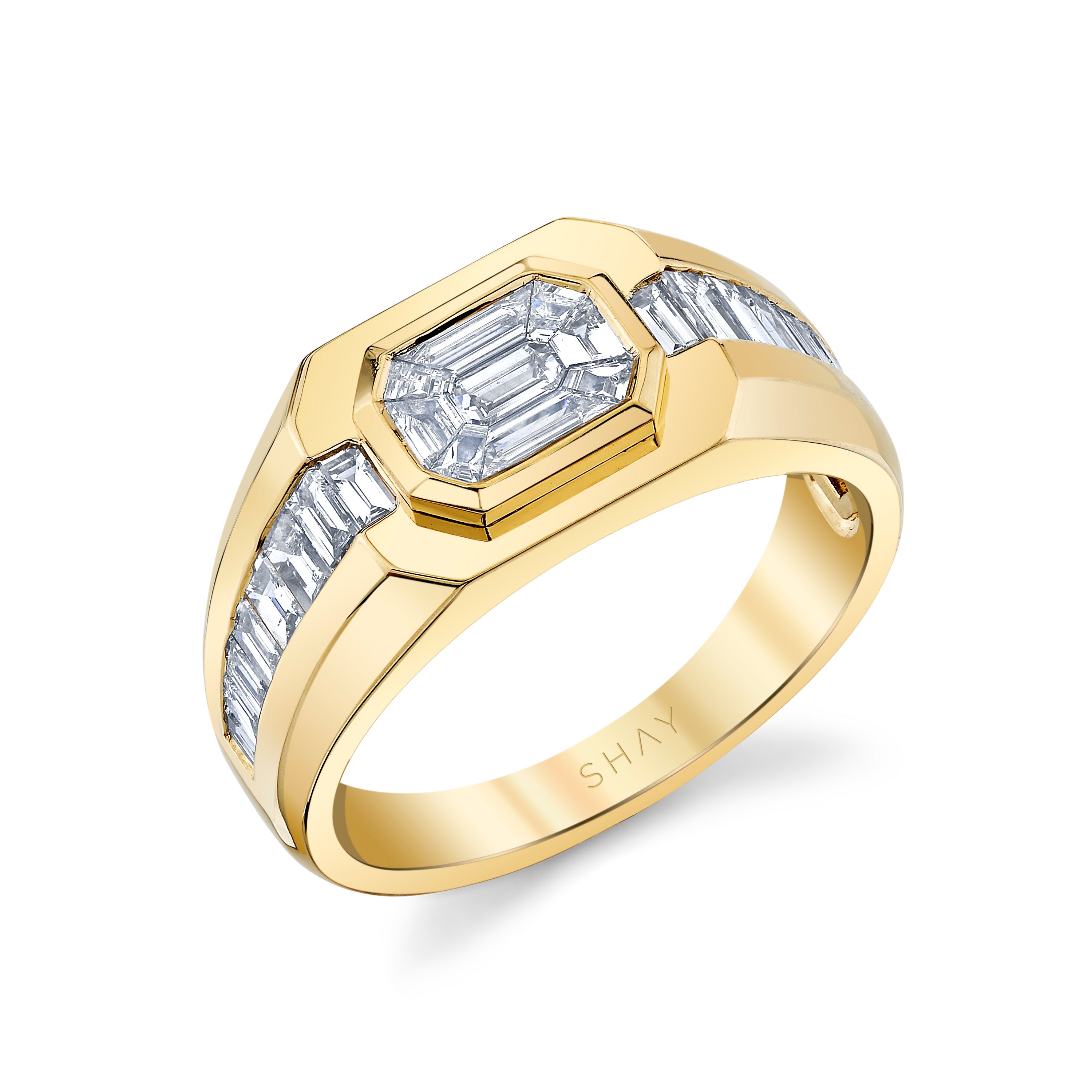MEN'S DIAMOND ILLUSION SIGNET PINKY RING