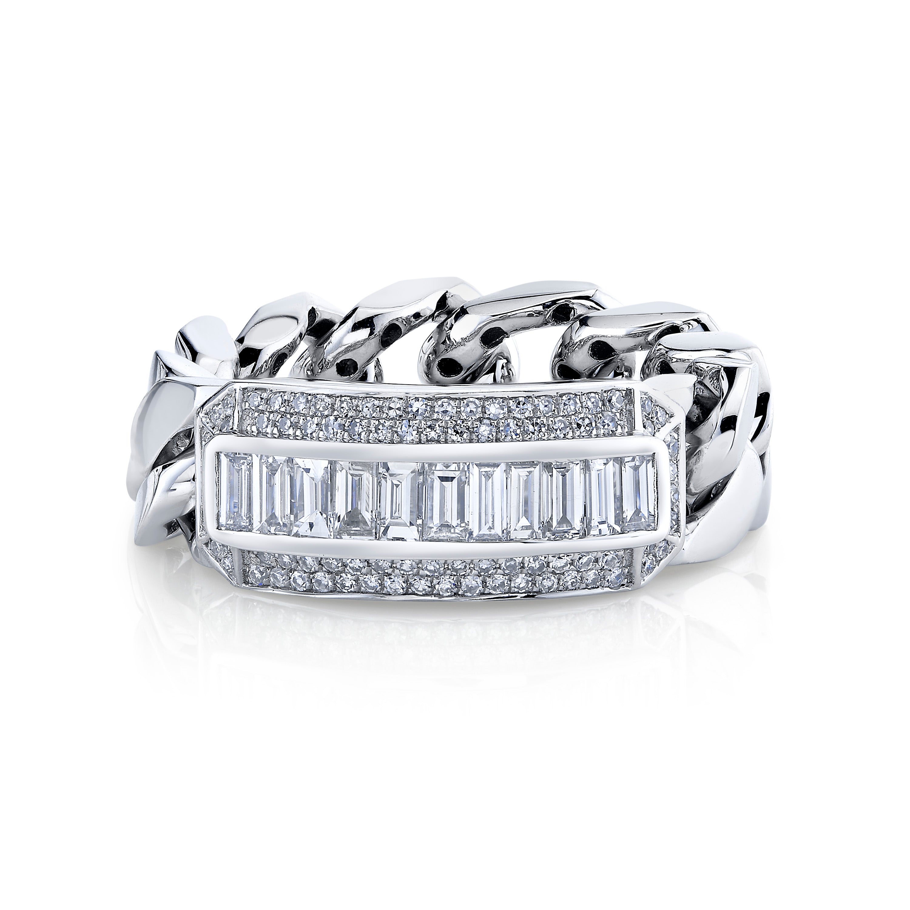 MEN'S MIXED DIAMOND LINK RING