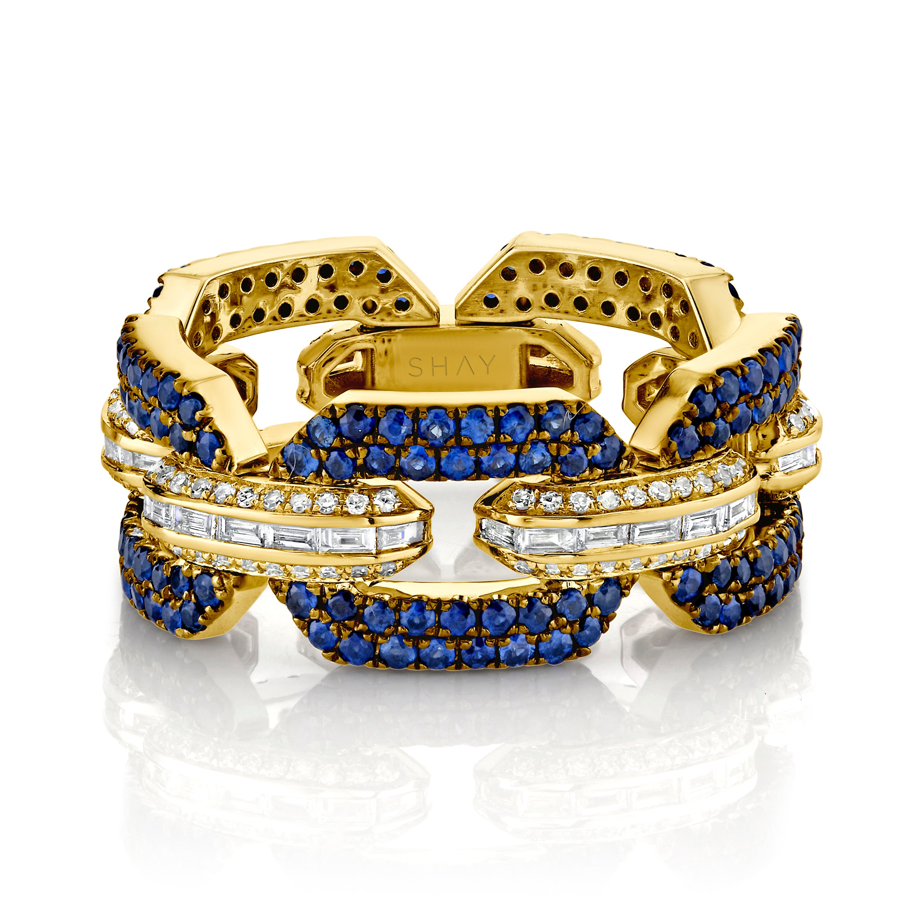 アクセサリー GARNI Round Stone Pierce(BLUE) Blue Sapphire Cluster Engagement Ring With Round Cut | GoodStone