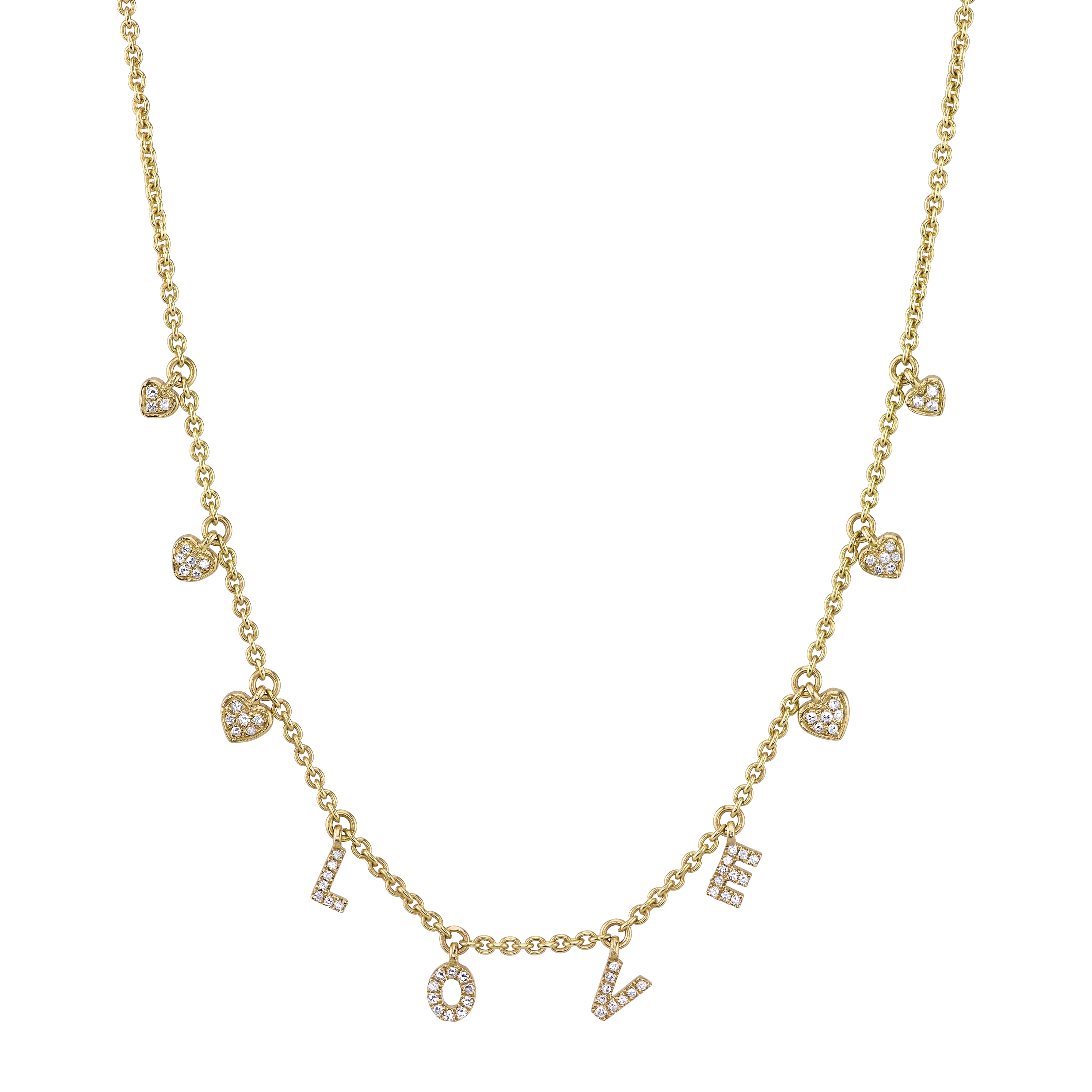 READY TO SHIP LOVE DANGLE DROP NECKLACE