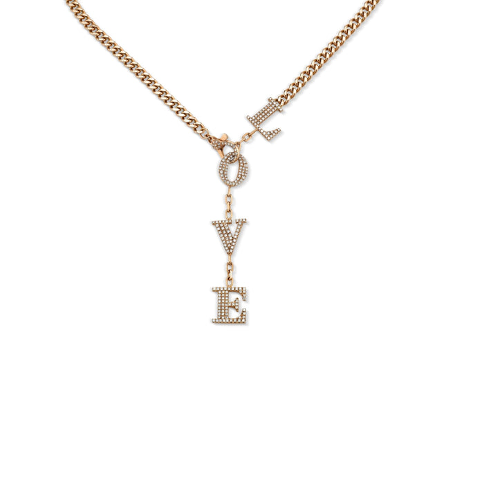 READY TO SHIP DIAMOND LOVE  BABY LINK Y NECKLACE