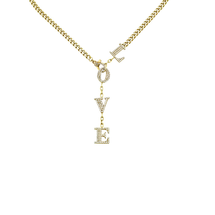 DIAMOND LOVE BABY LINK Y NECKLACE