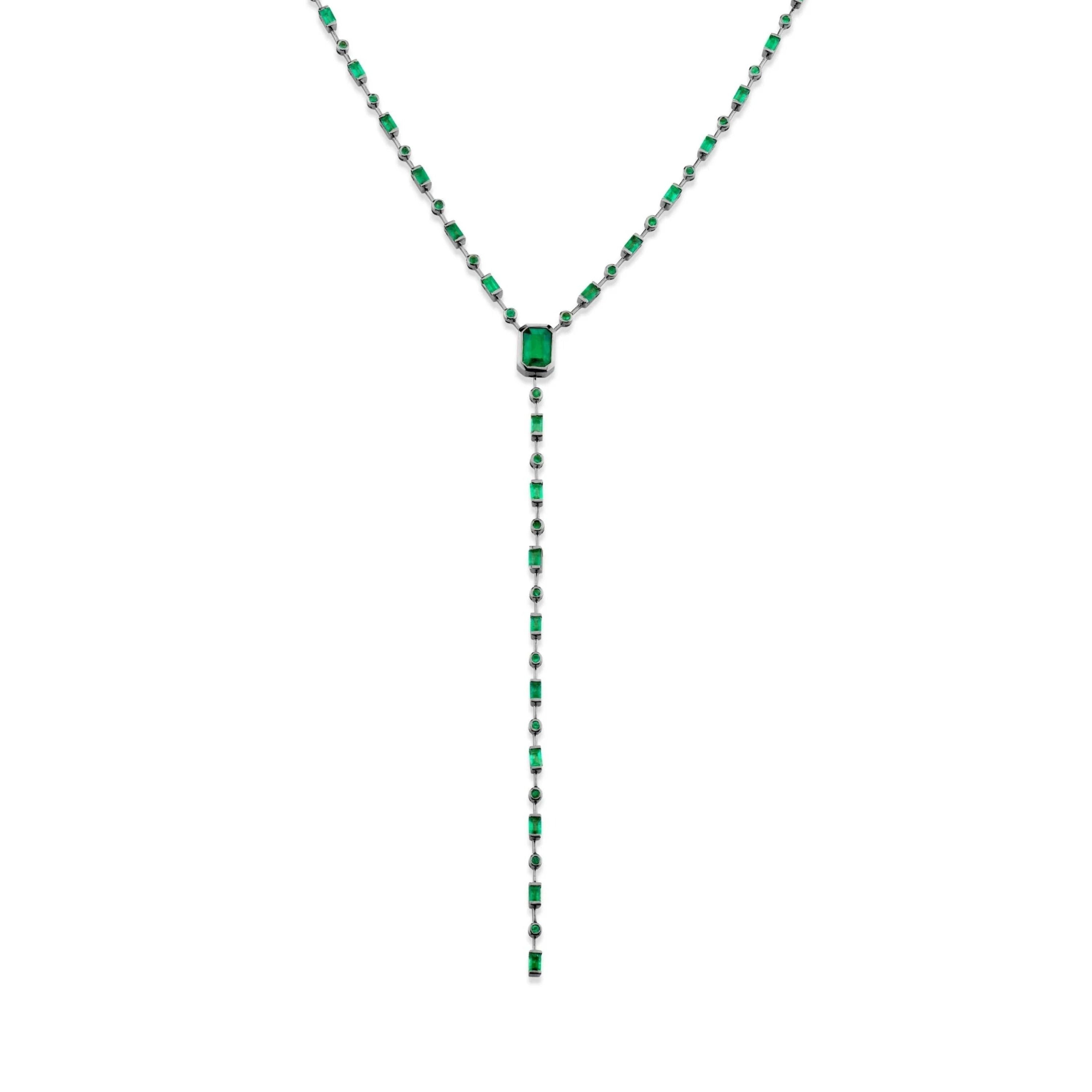 MIXED EMERALD Y NECKLACE