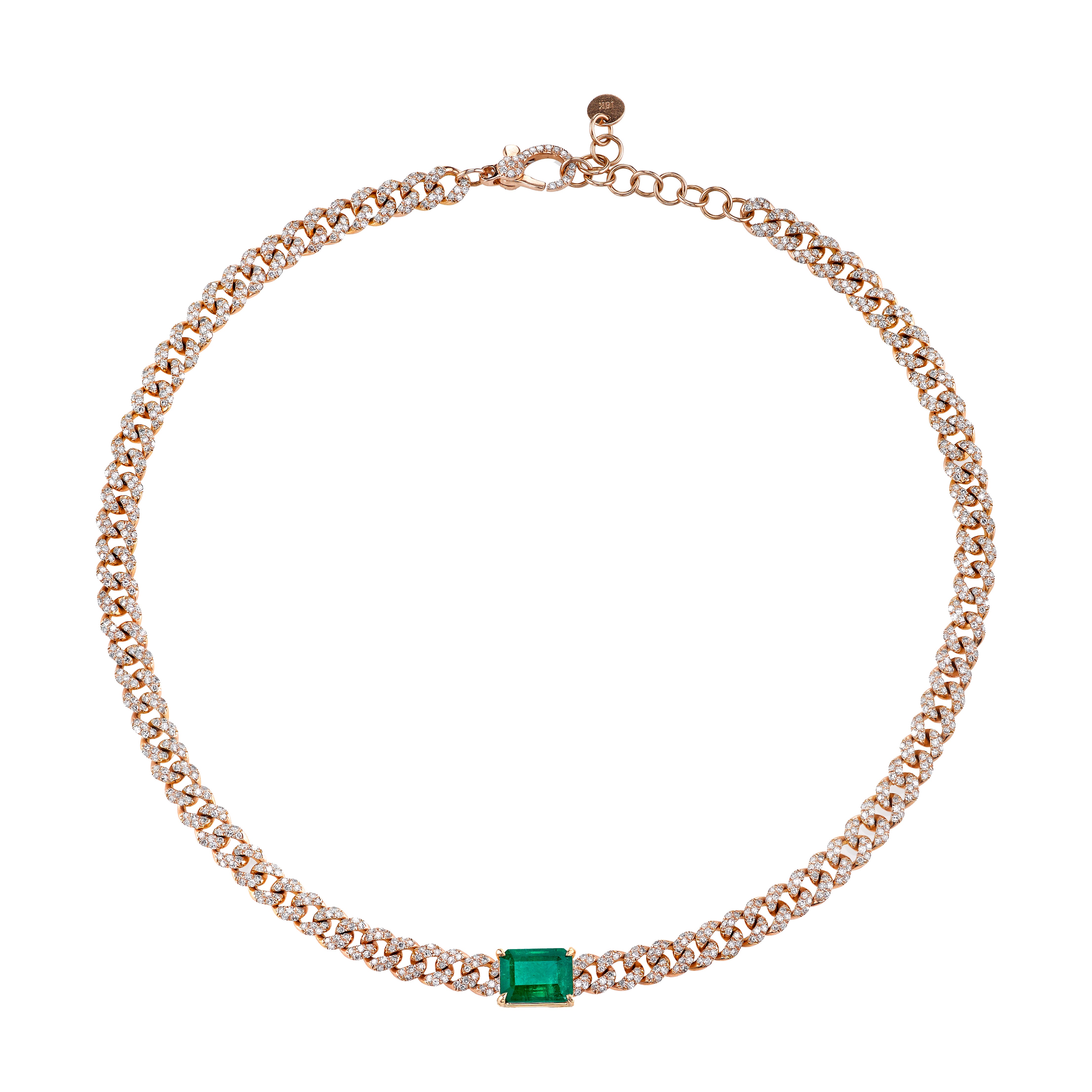 EMERALD PENDANT LINK NECKLACE – SHAY JEWELRY