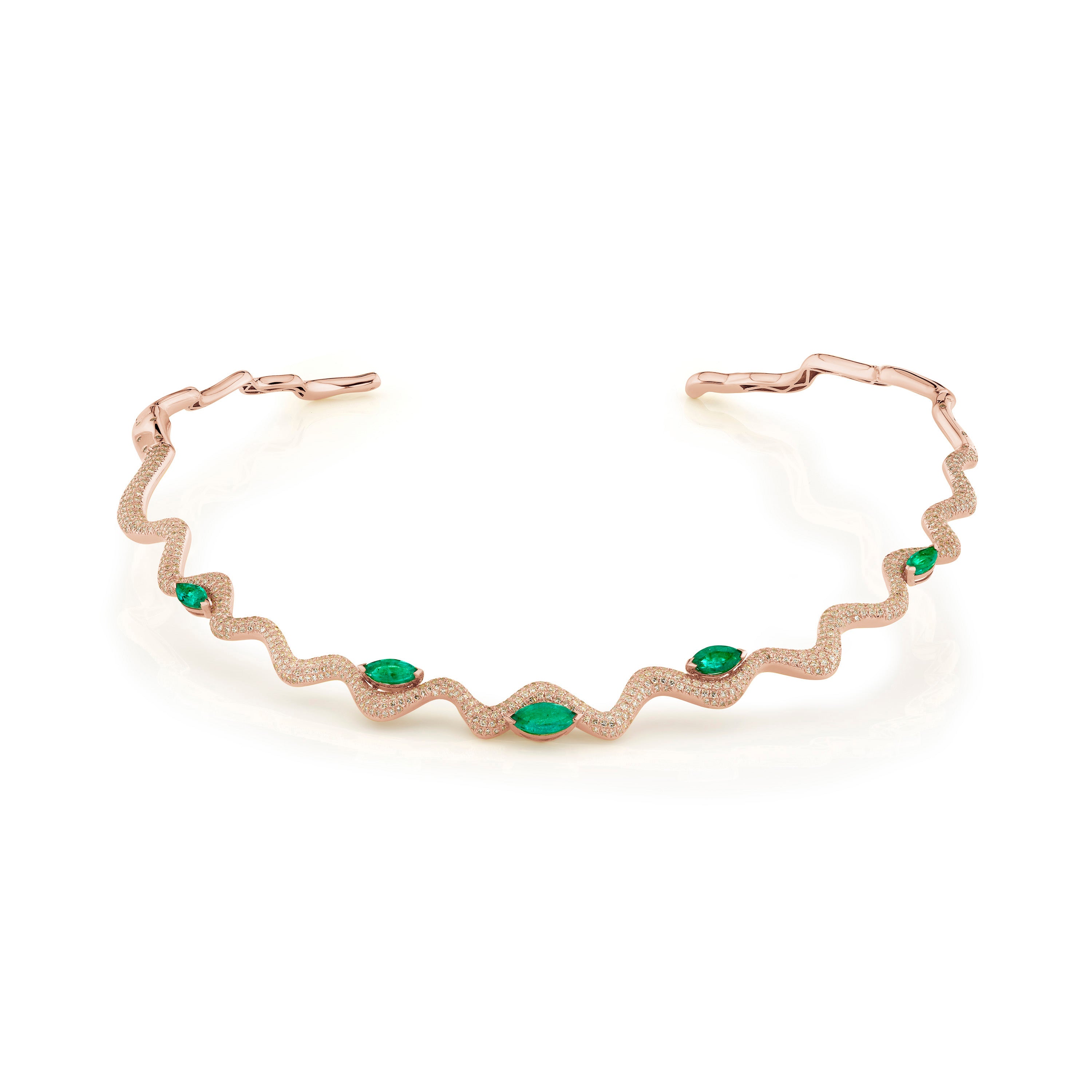 EMERALD MARQUISE WAVE COLLAR