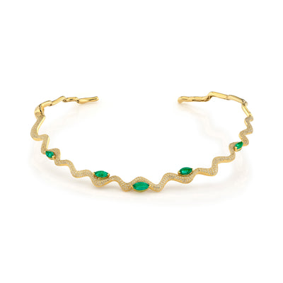 EMERALD MARQUISE WAVE COLLAR