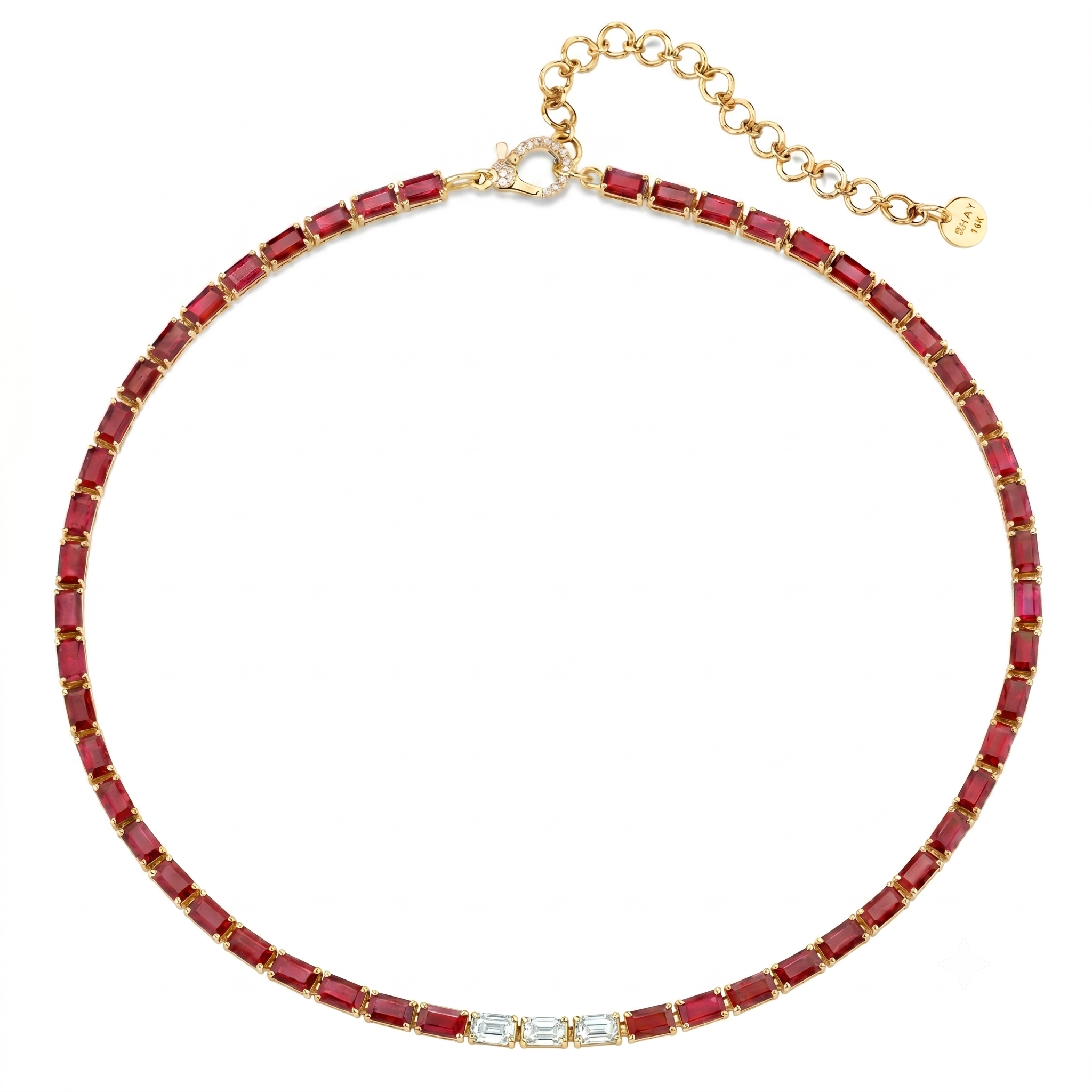 RUBY & DIAMOND TENNIS NECKLACE