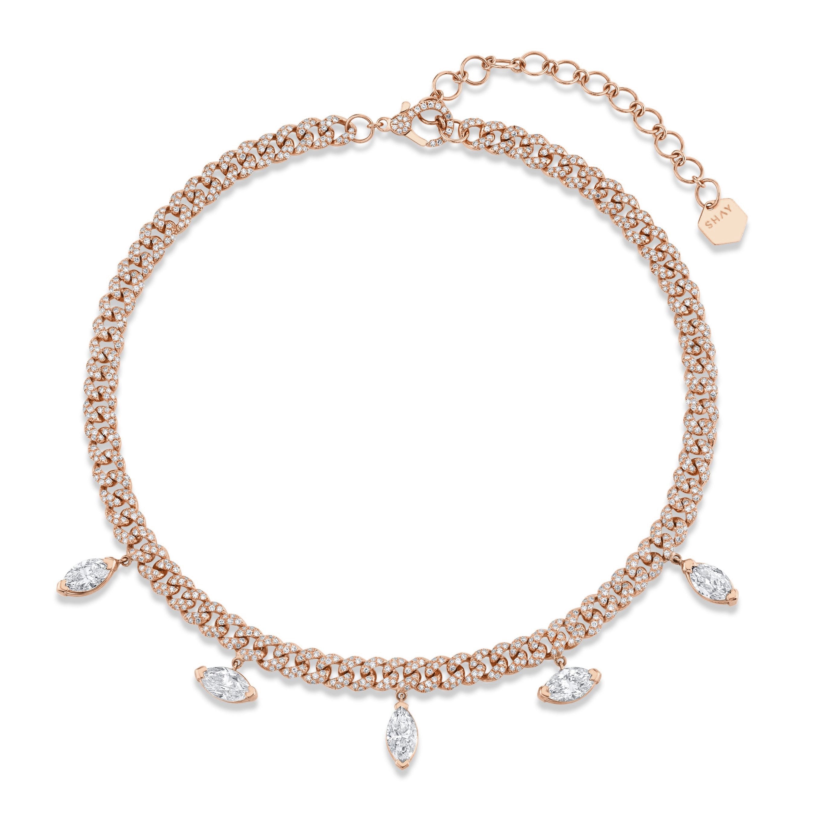 READY TO SHIP DIAMOND MARQUISE DROP CHOKER