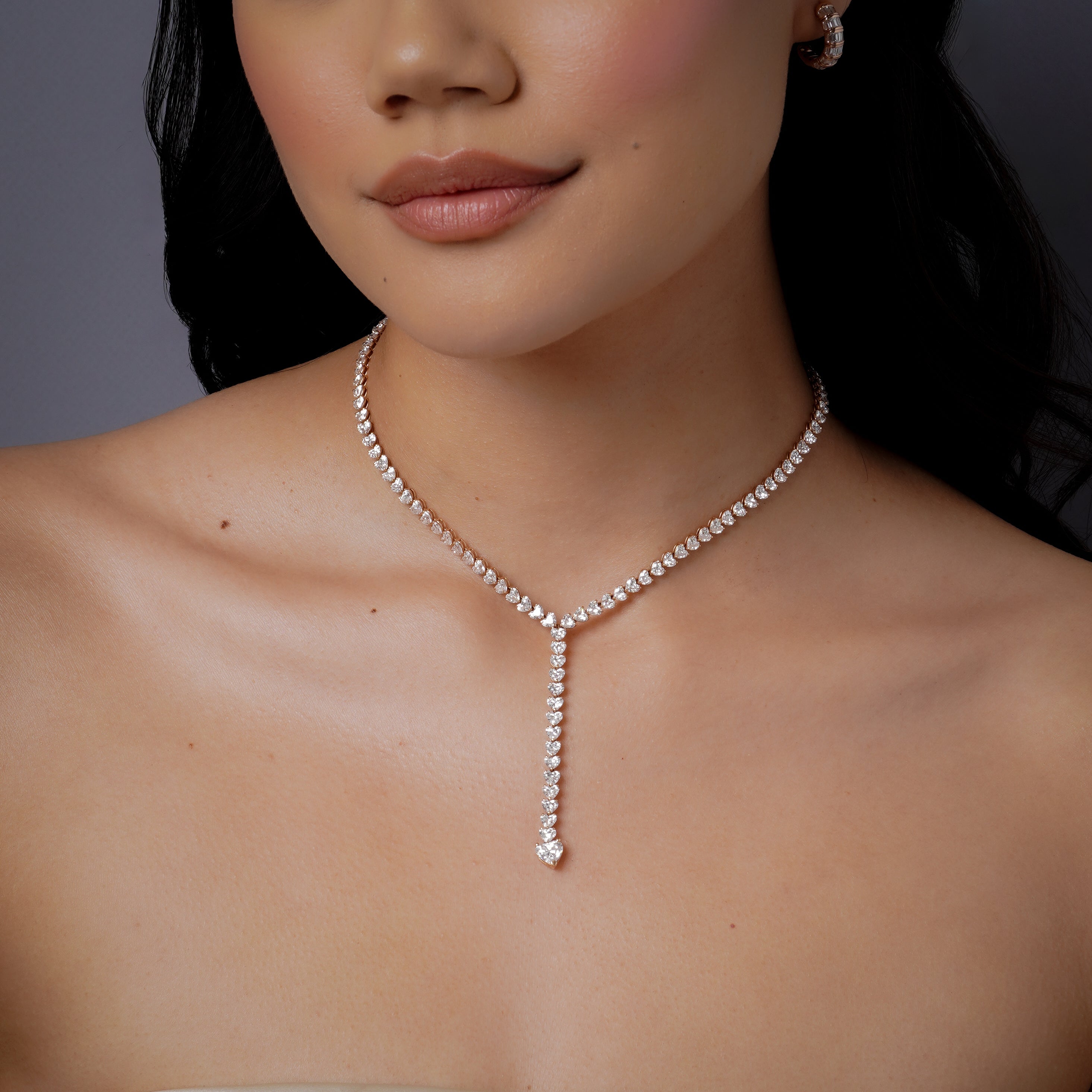 DIAMOND HEART Y NECKLACE