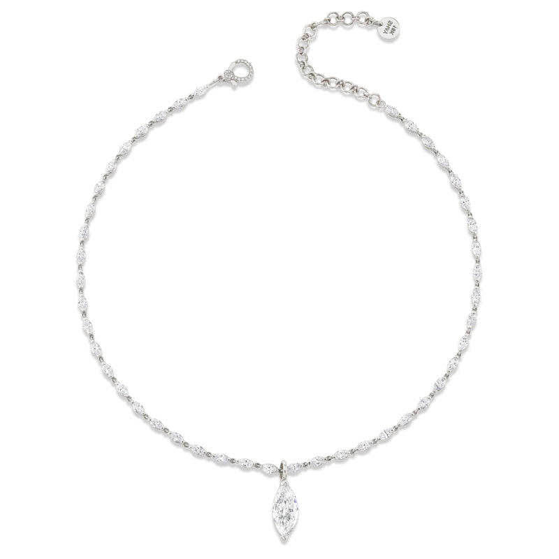 READY TO SHIP DIAMOND MARQUISE DROP STATION NECKLACE