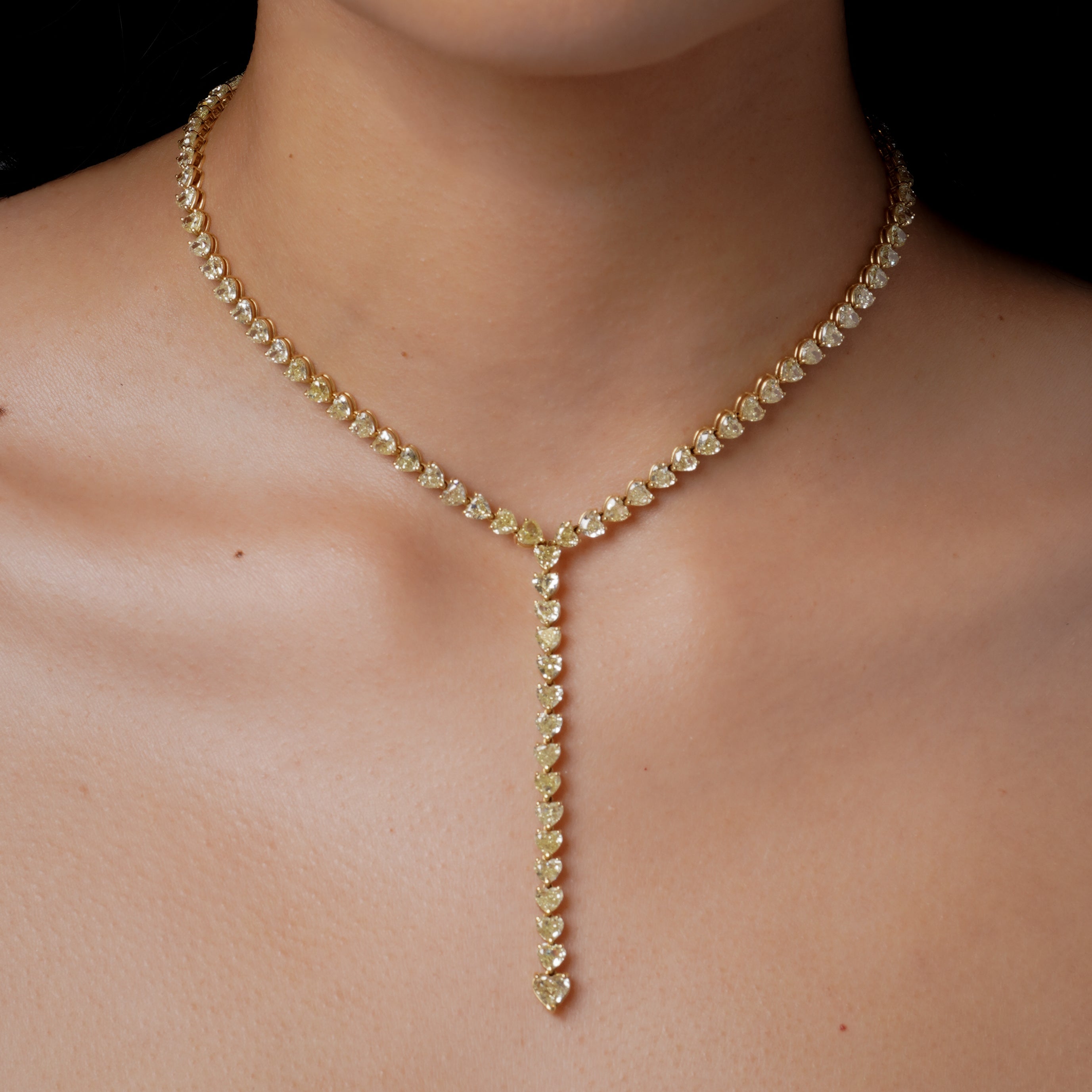 SHAY Yellow Diamond Heart Y Necklace, 29.55ct, 18k gold, alternate view