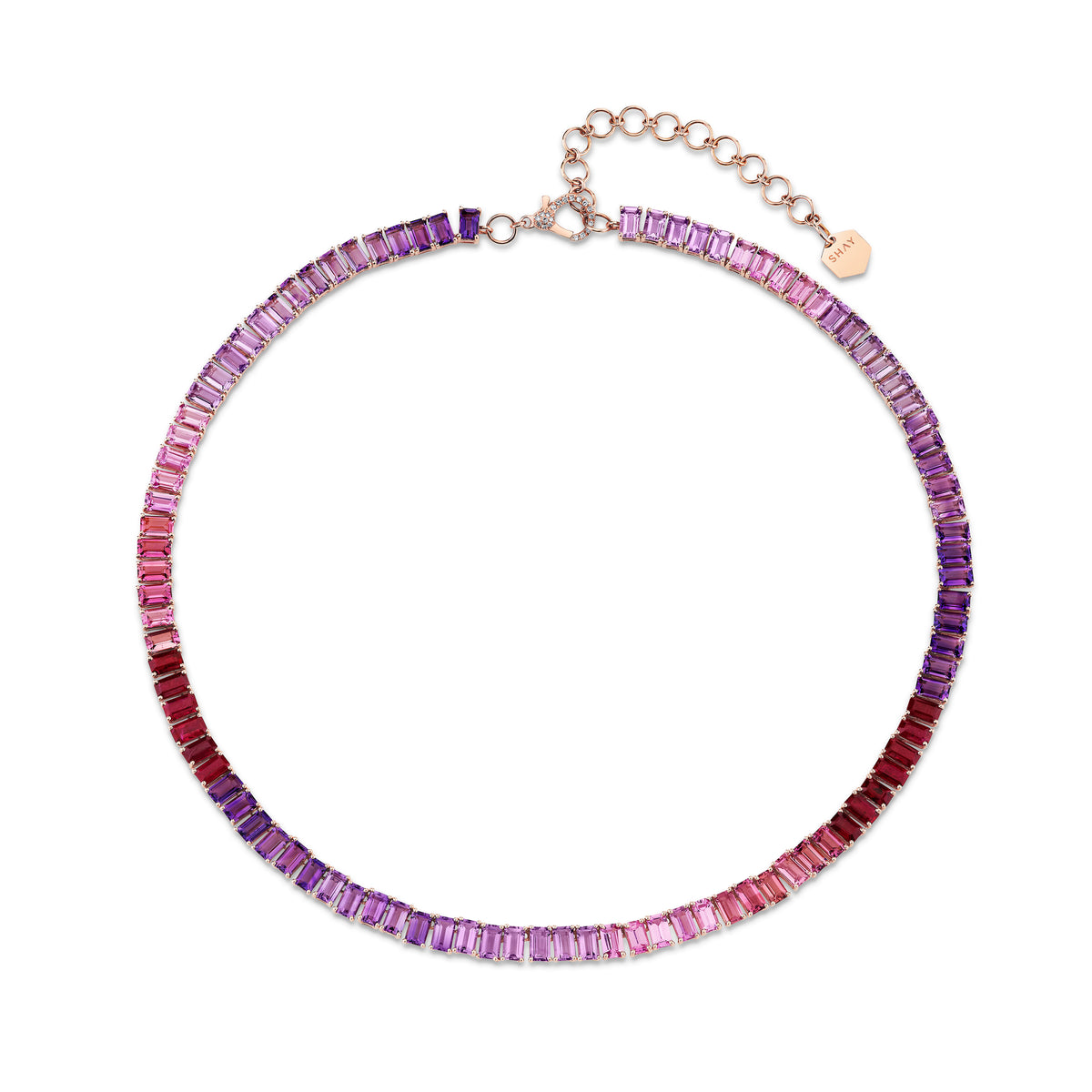 PINK SAPPHIRE OMBRE ETERNITY NECKLACE