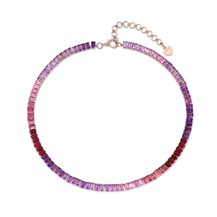 READY TO SHIP PINK SAPPHIRE OMBRE ETERNITY NECKLACE