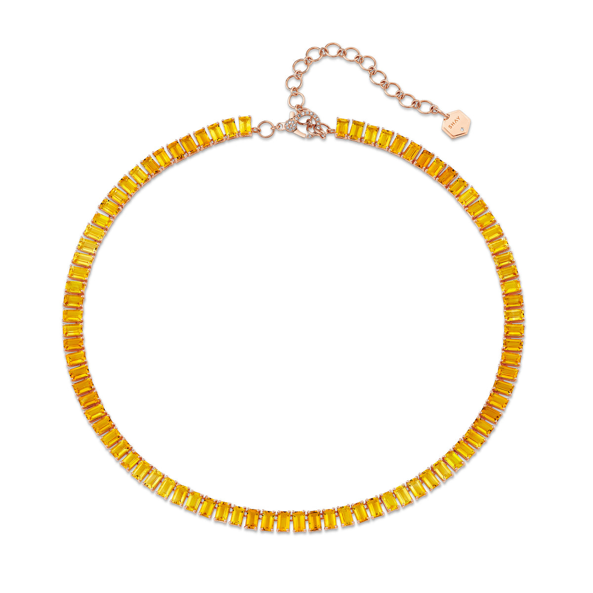 YELLOW SAPPHIRE & CITRINE OMBRE ETERNITY NECKLACE