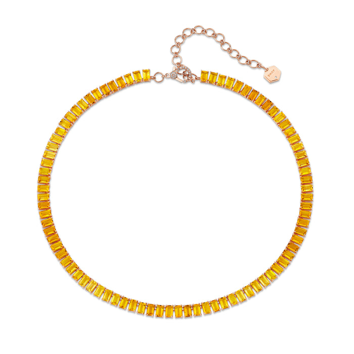 YELLOW SAPPHIRE & CITRINE OMBRE ETERNITY NECKLACE
