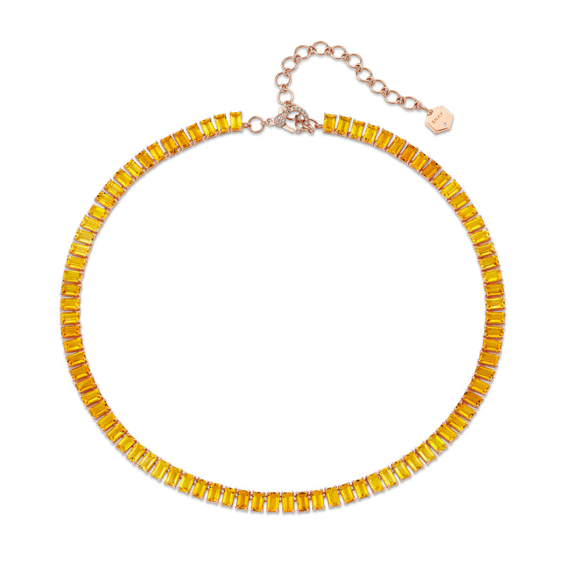 YELLOW SAPPHIRE & CITRINE OMBRE ETERNITY NECKLACE