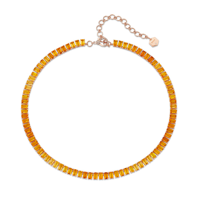YELLOW SAPPHIRE & CITRINE OMBRE ETERNITY NECKLACE