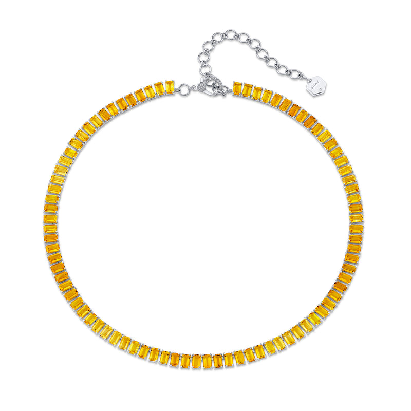 YELLOW SAPPHIRE & CITRINE OMBRE ETERNITY NECKLACE