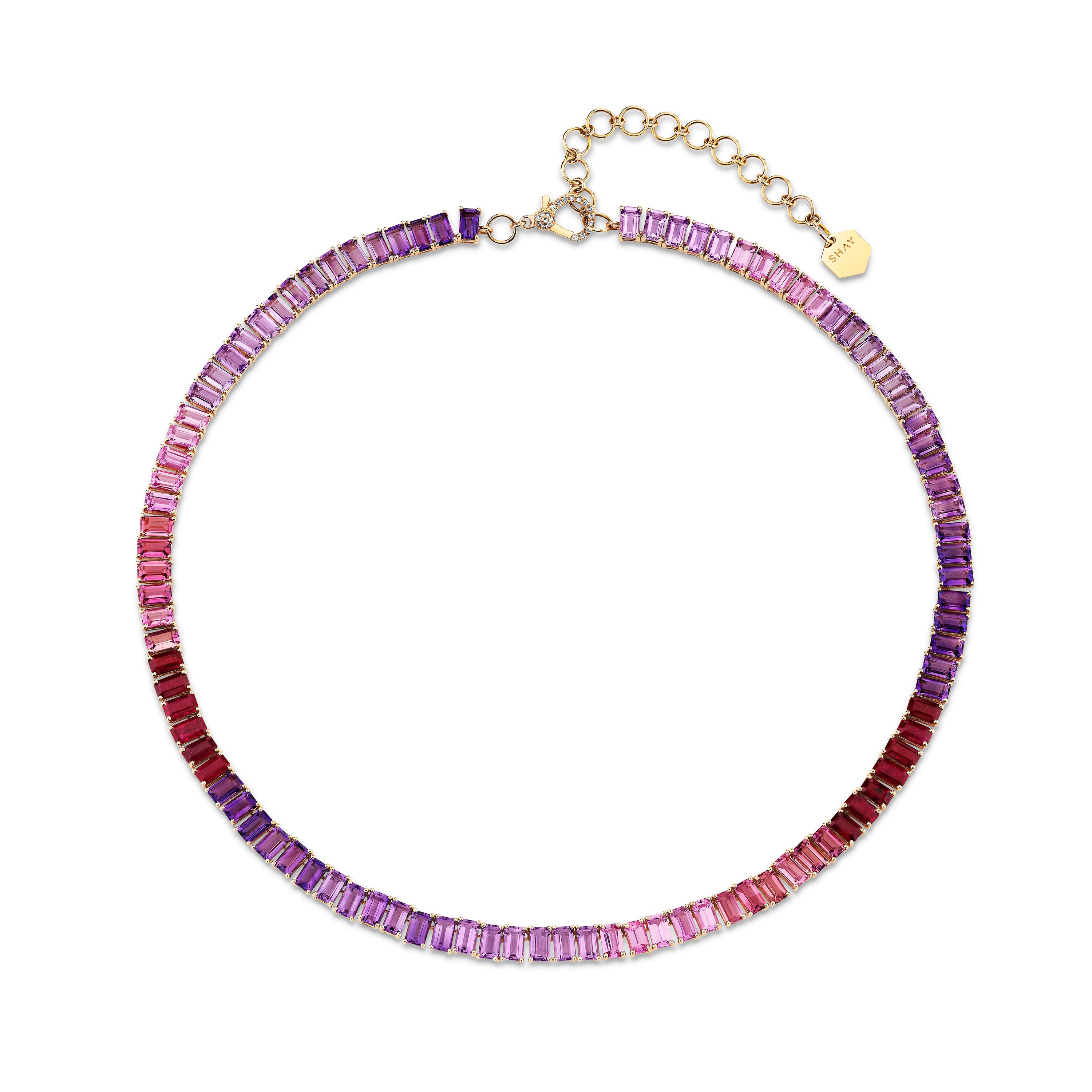 GEM TREASURES OMBRÉ outlet GENUINE PINK SAPPHIRE NECKLACE