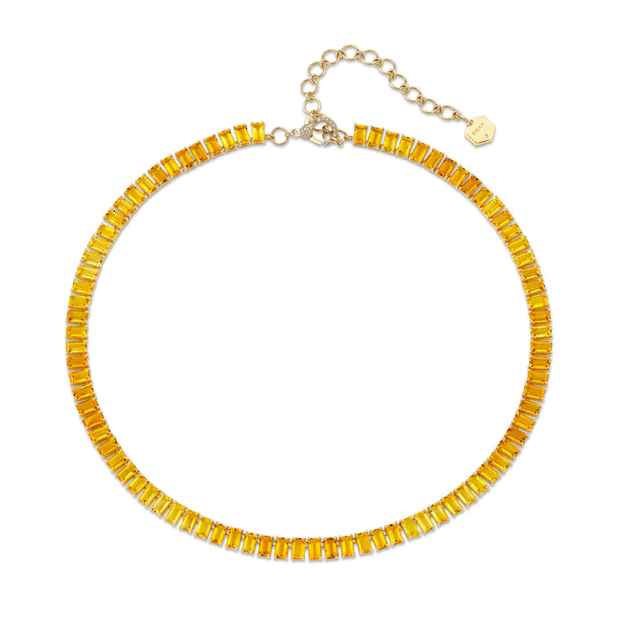 READY TO SHIP YELLOW SAPPHIRE & CITRINE OMBRE ETERNITY NECKLACE