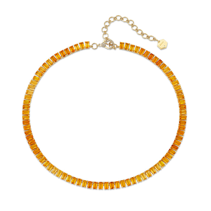 READY TO SHIP YELLOW SAPPHIRE & CITRINE OMBRE ETERNITY NECKLACE
