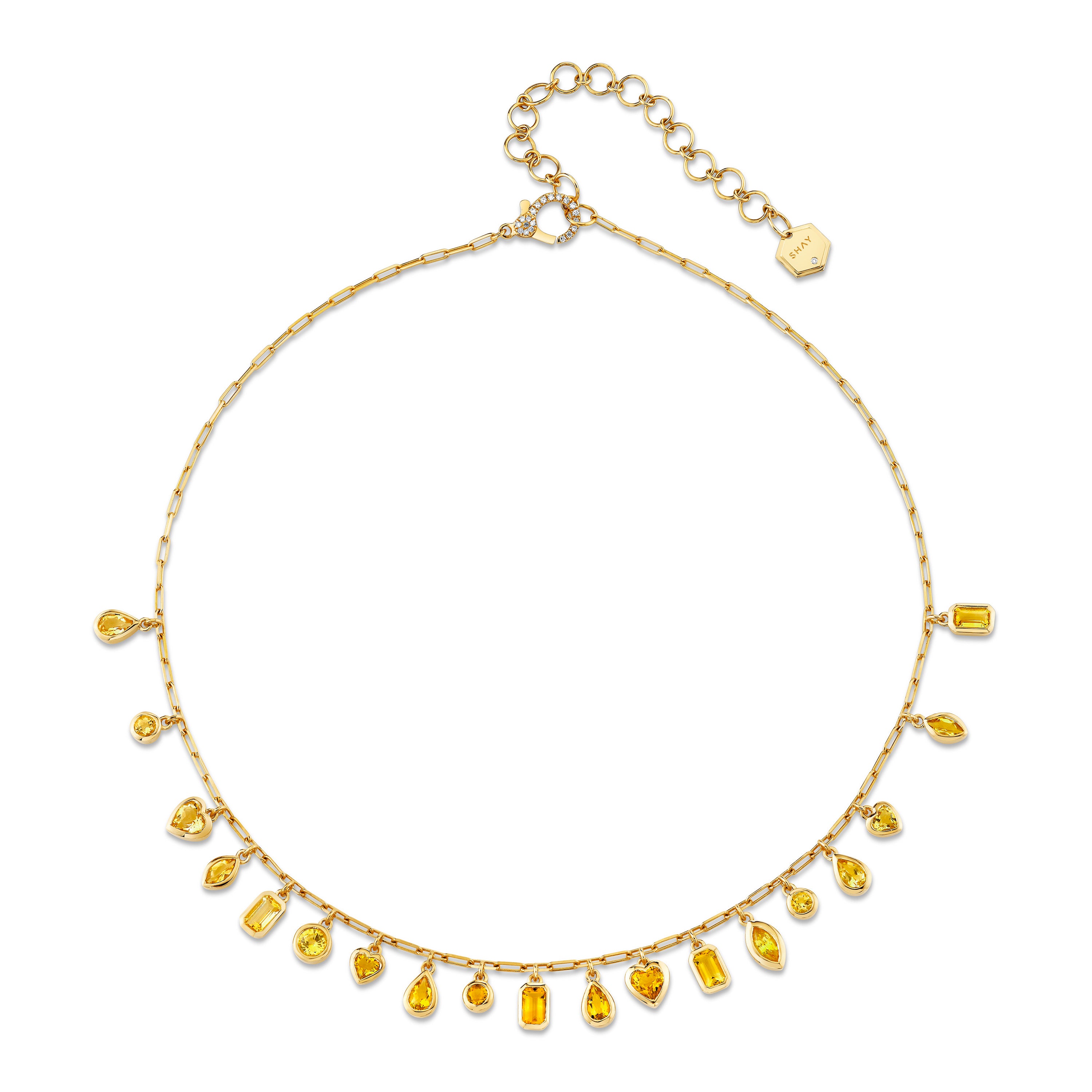 READY TO SHIP YELLOW SAPPHIRE & CITRINE MIXED DROP NECKLACE