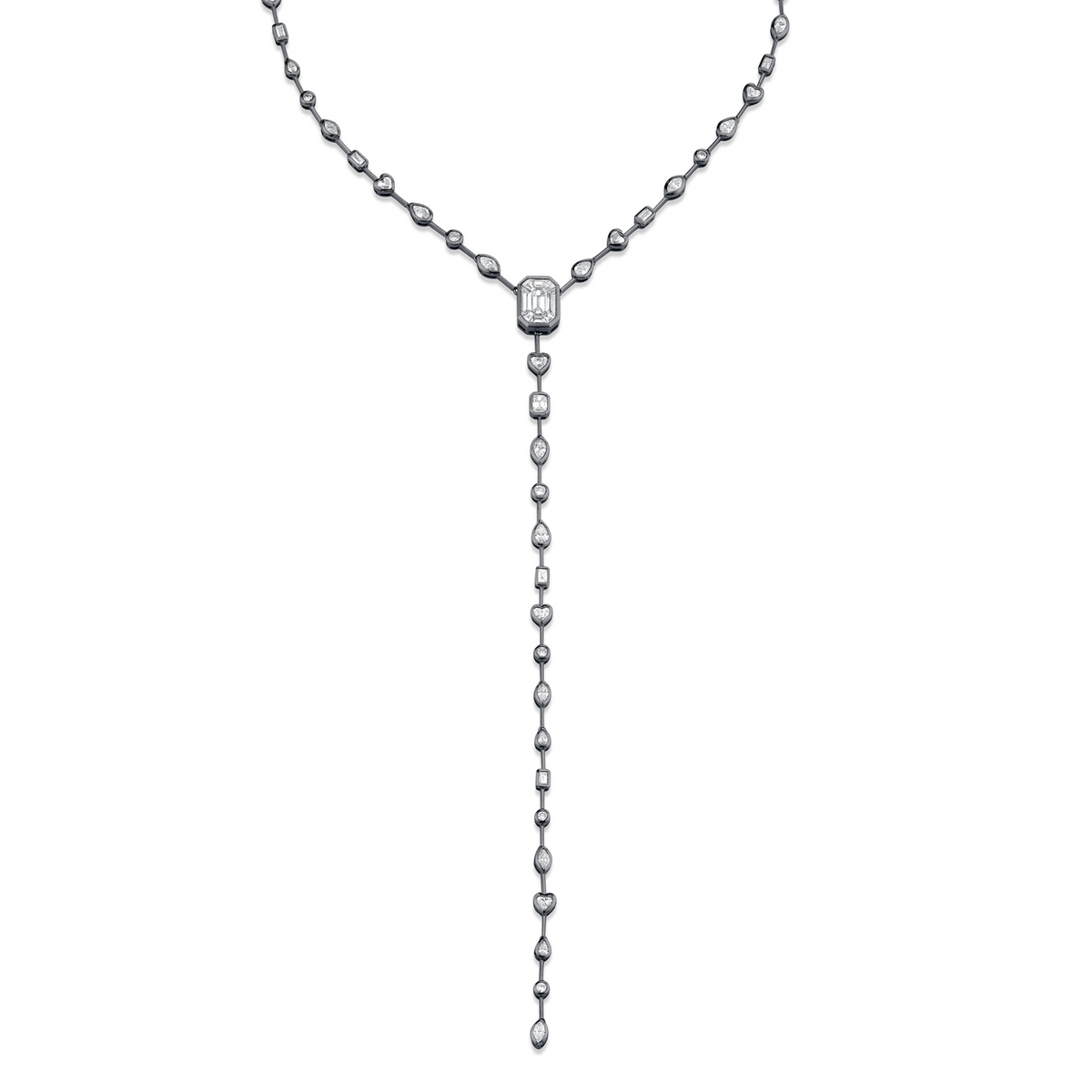 MIXED DIAMOND ILLUSION Y NECKLACE