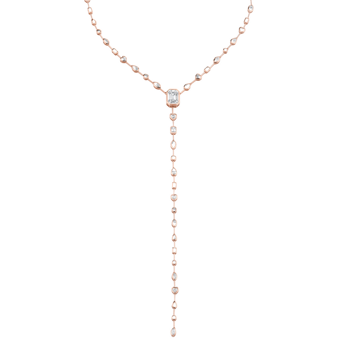 MIXED DIAMOND ILLUSION Y NECKLACE