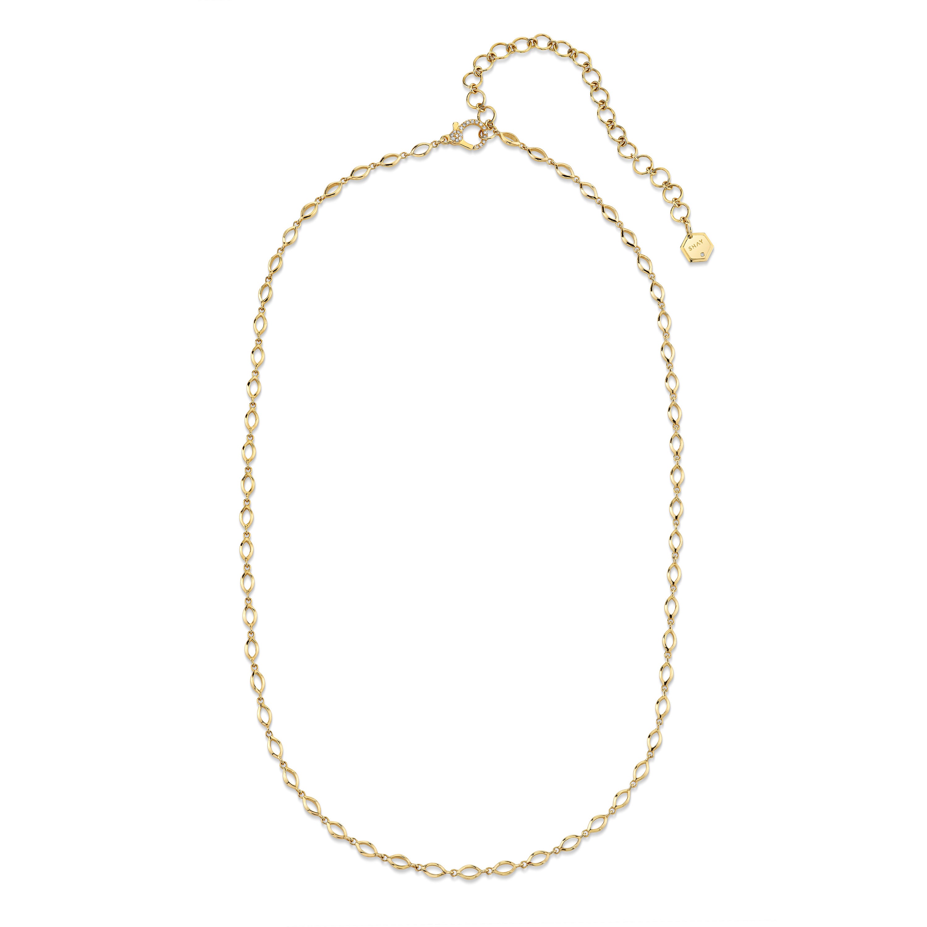 SOLID GOLD MARQUISE CHAIN