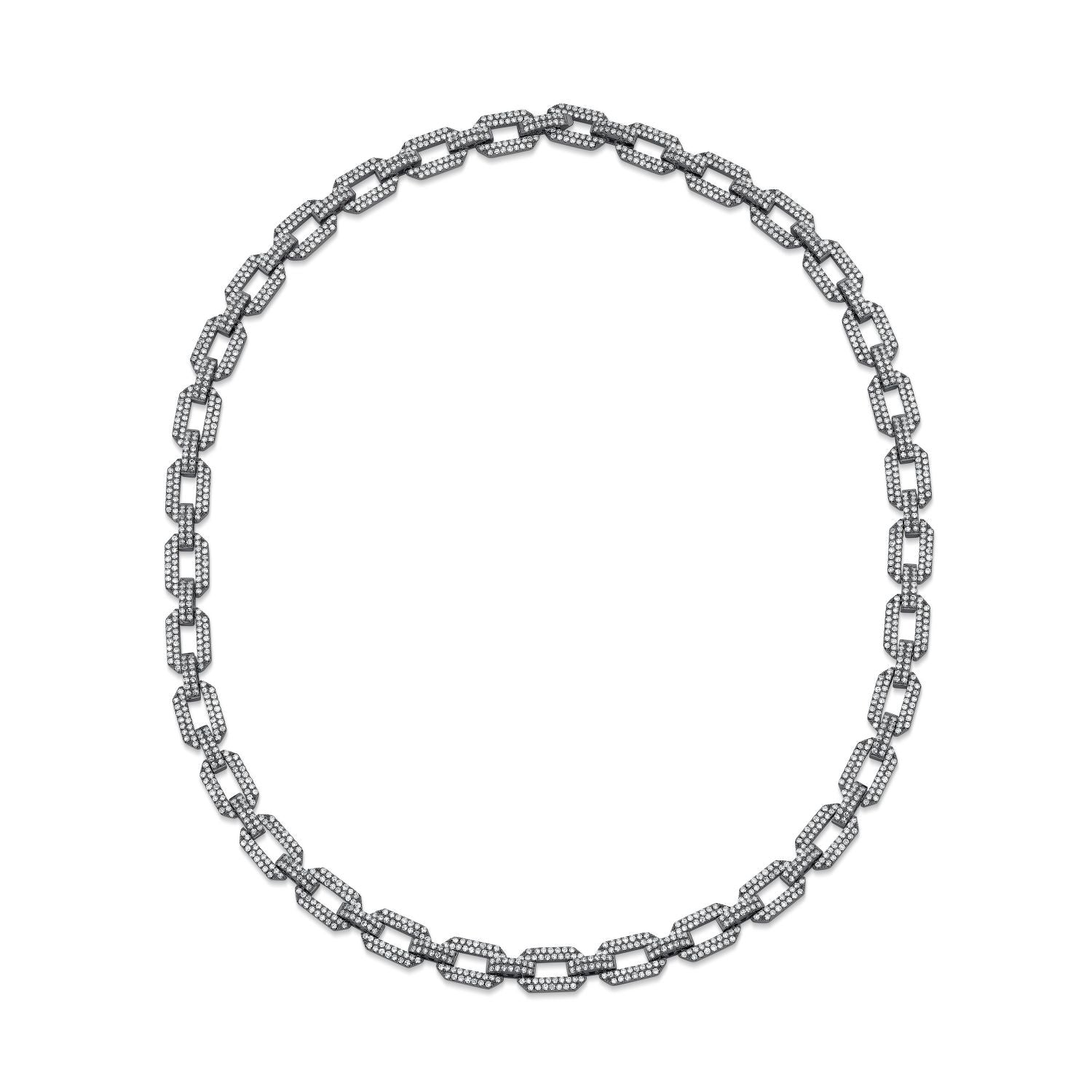 MEN'S DIAMOND GEO FLAT LINK NECKLACE