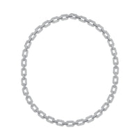 READY TO SHIP DIAMOND PAVE FLAT GEO LINK NECKLACE