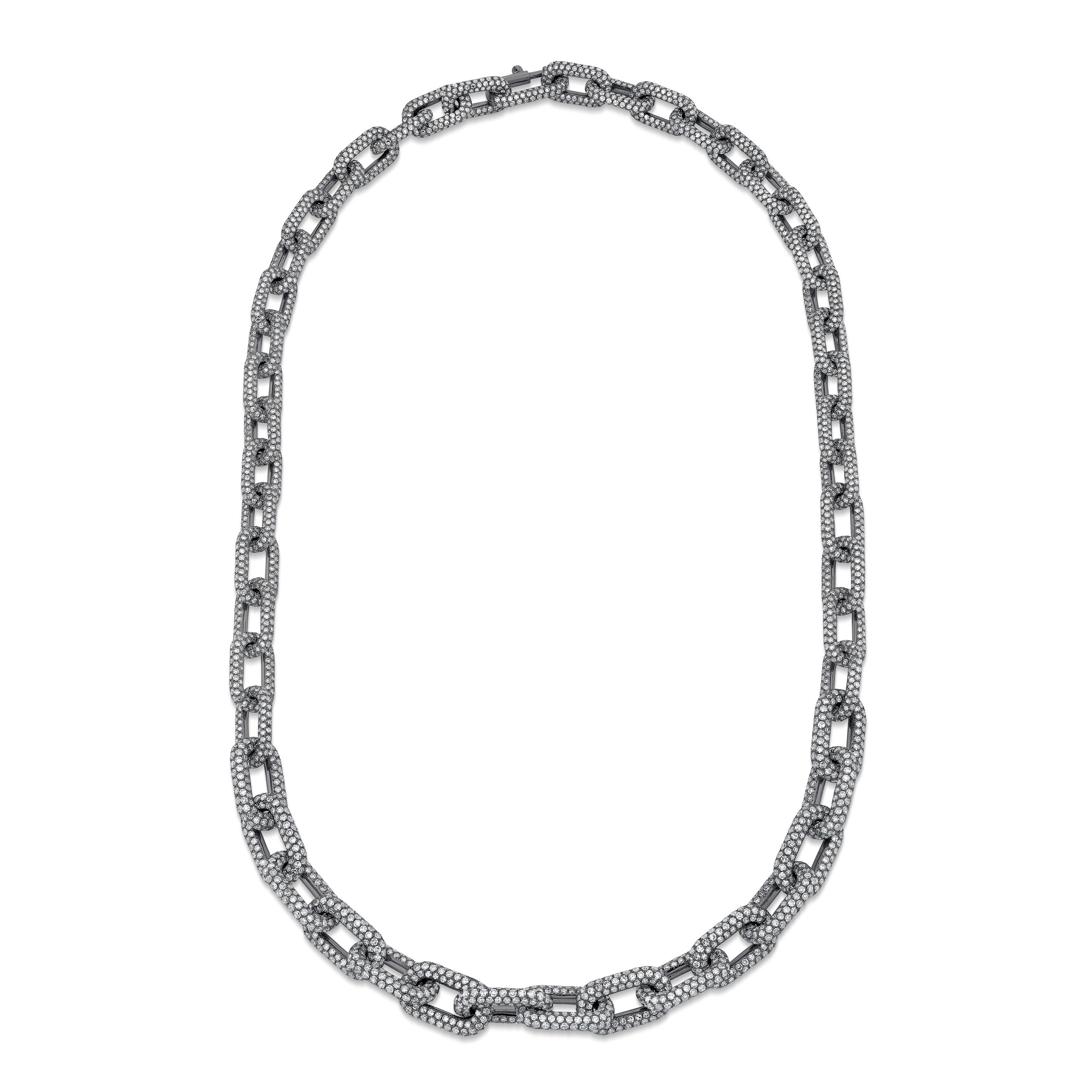DIAMOND PAVE CABLE LINK NECKLACE