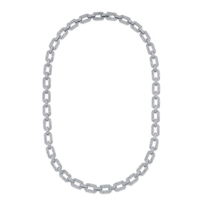 DIAMOND PAVE DOME FLAT LINK NECKLACE