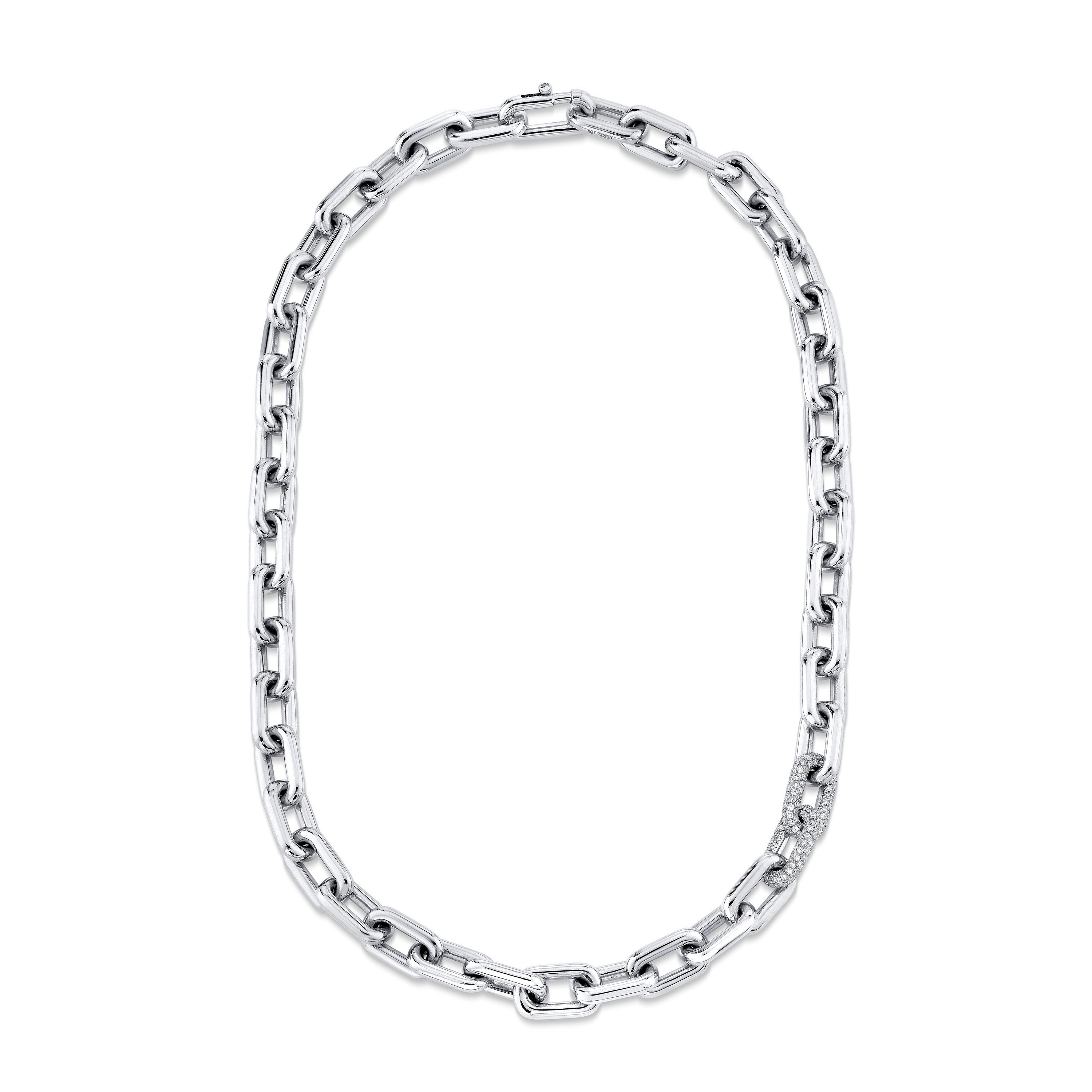 DIAMOND DOUBLE PAVE CABLE LINK NECKLACE