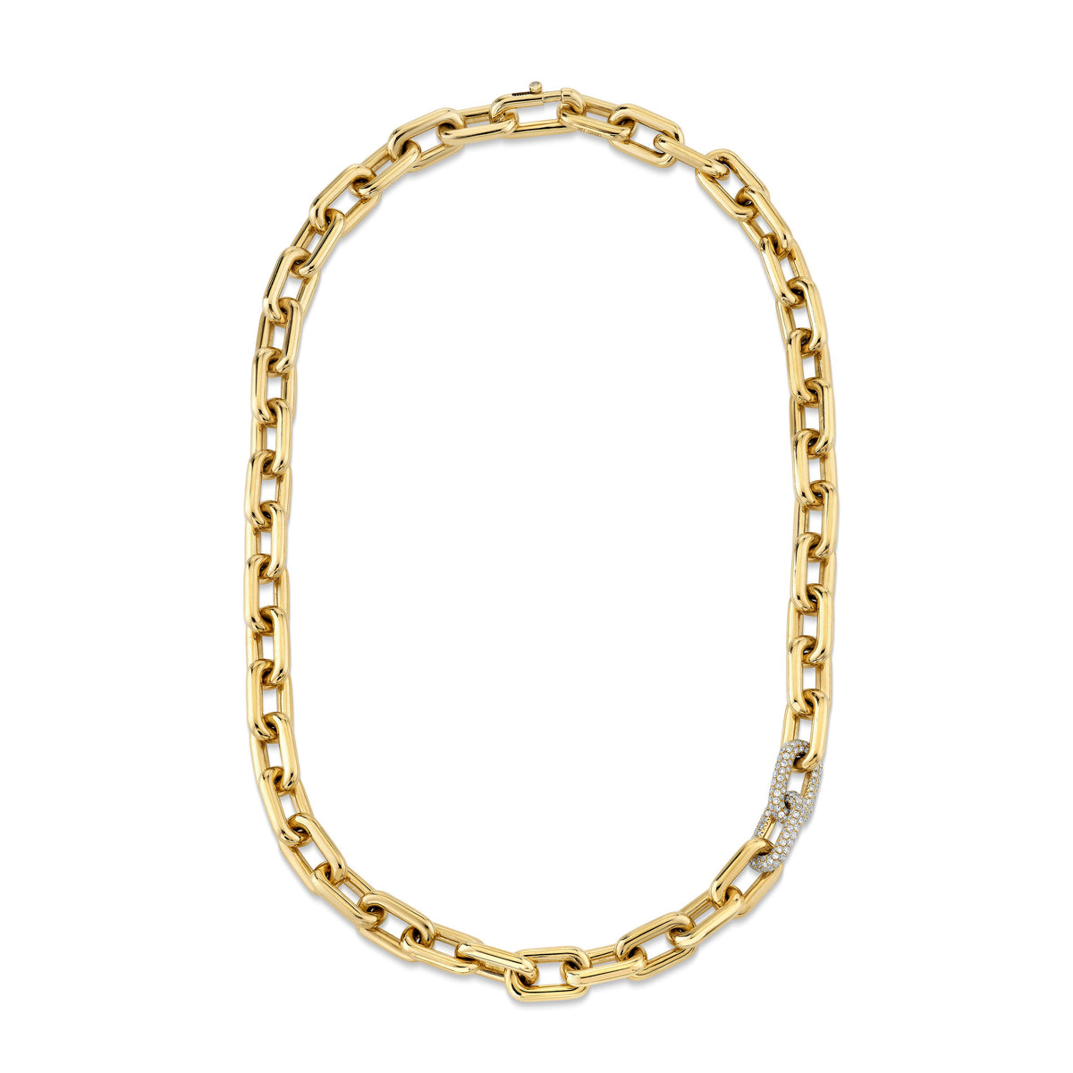 READY TO SHIP DIAMOND DOUBLE PAVE PAVE CABLE LINK NECKLACE