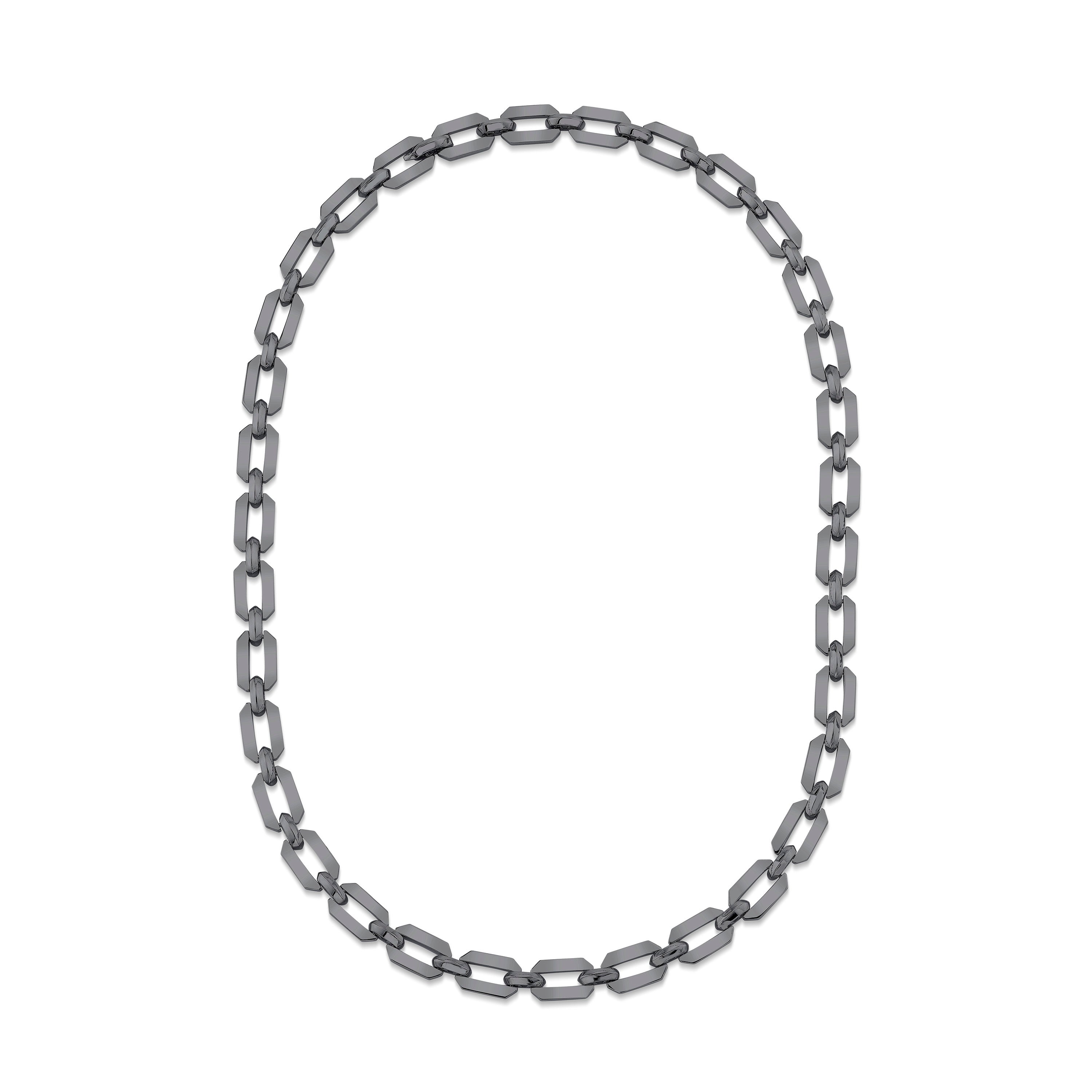 SOLID GOLD FLAT GEO LINK NECKLACE