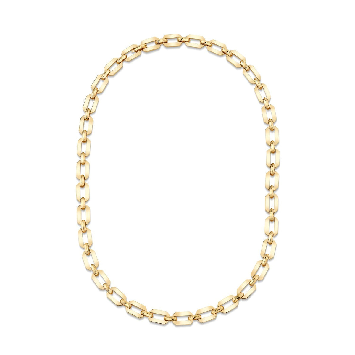 SOLID GOLD FLAT GEO LINK NECKLACE