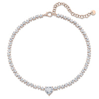 DIAMOND HEART CENTER TENNIS NECKLACE